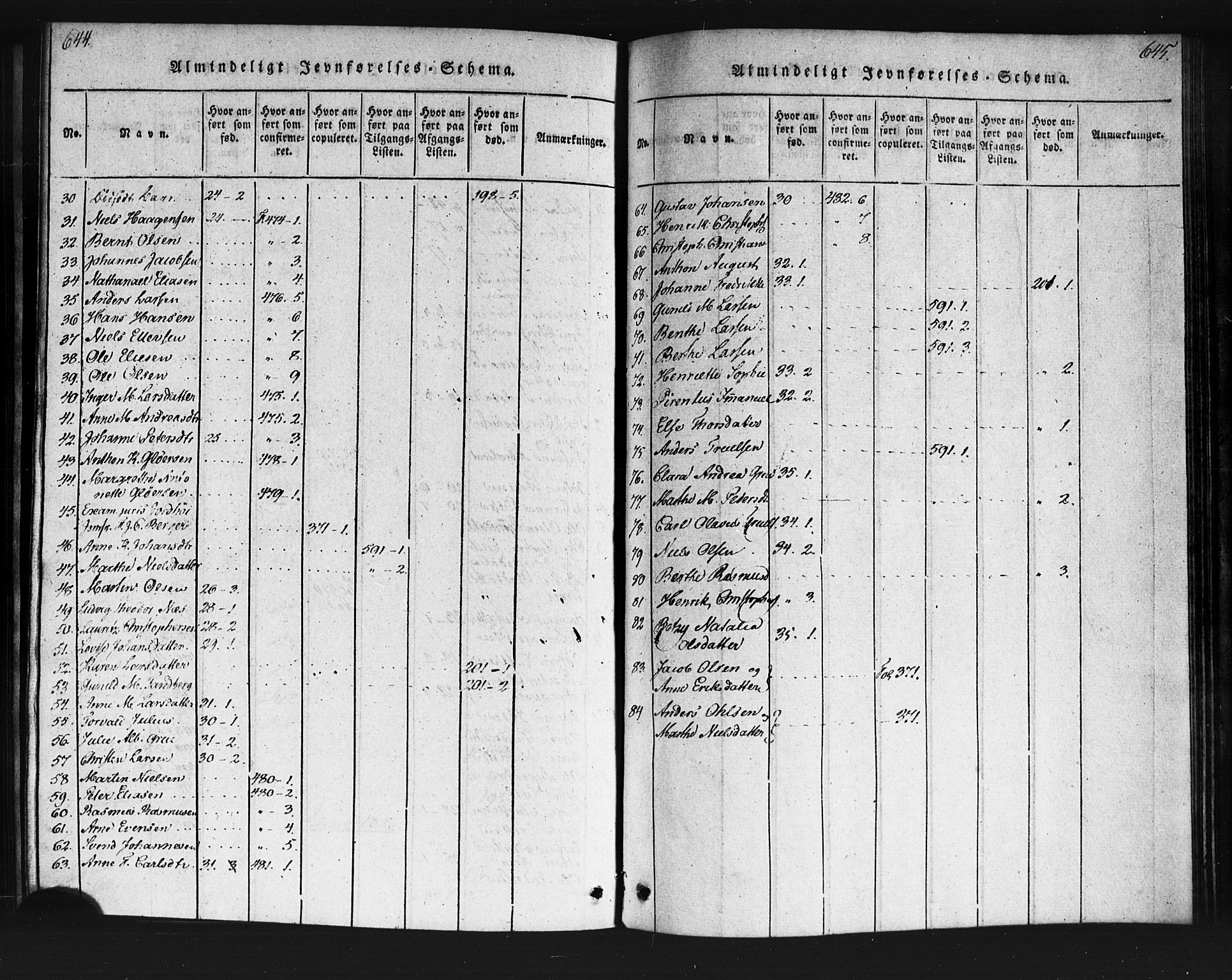 Kristiania tukthusprest Kirkebøker, AV/SAO-A-10881/F/Fa/L0002: Ministerialbok nr. 2, 1817-1830, s. 644-645
