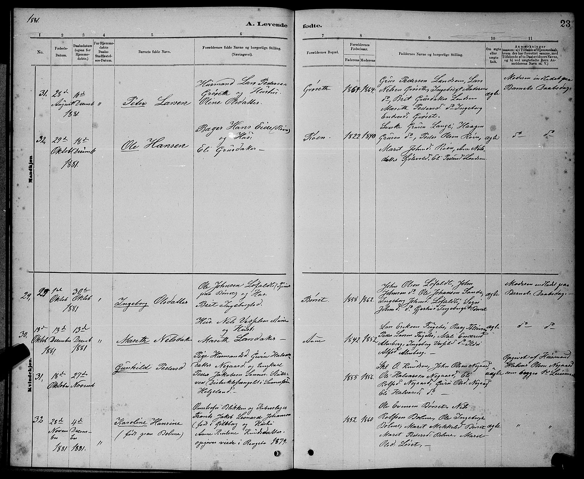 Ministerialprotokoller, klokkerbøker og fødselsregistre - Møre og Romsdal, AV/SAT-A-1454/598/L1077: Klokkerbok nr. 598C02, 1879-1891, s. 23