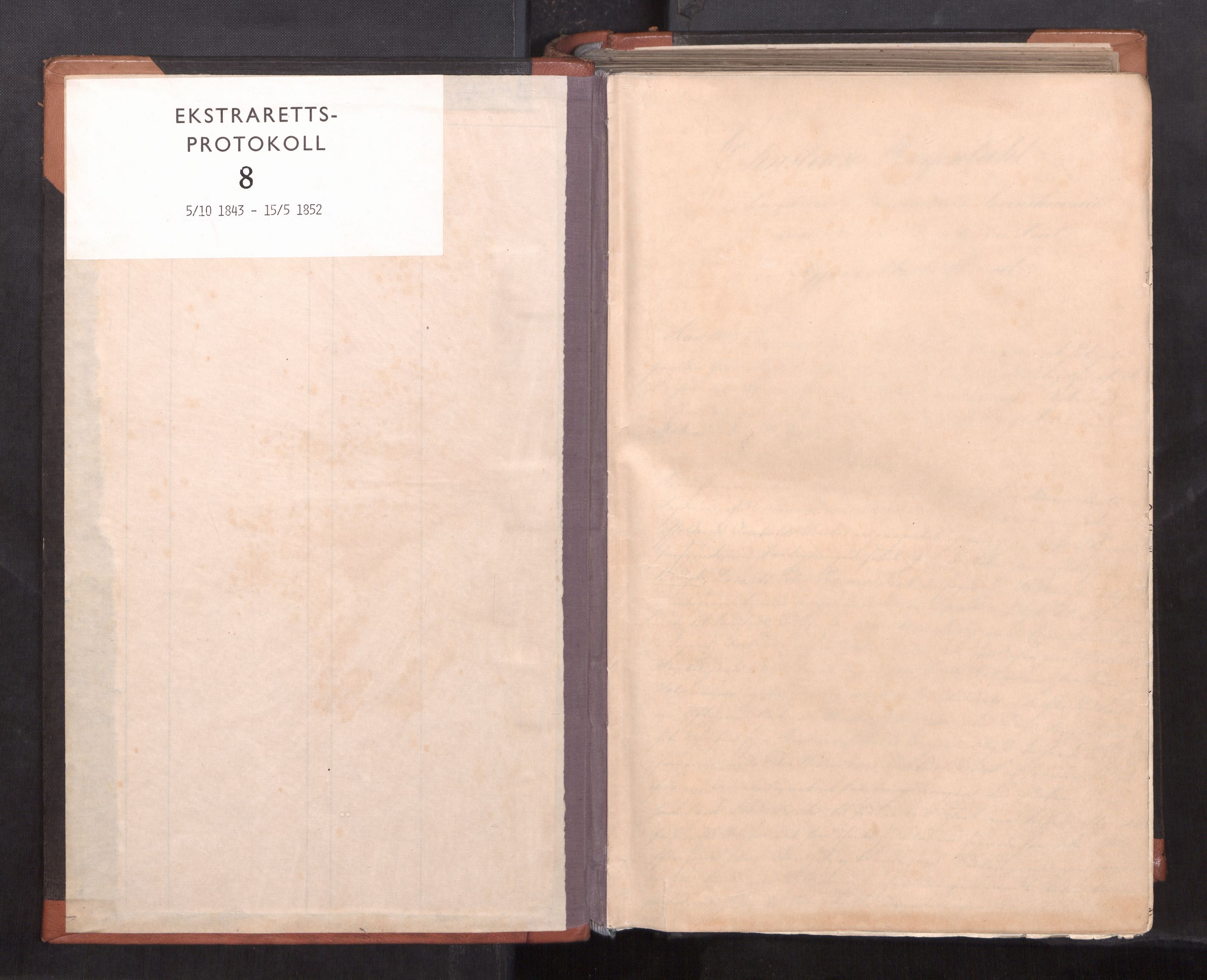 Namdal sorenskriveri, SAT/A-4133/1/1/1B/L0010: Ekstrarettsprotokoll nr. 8, 1843-1852