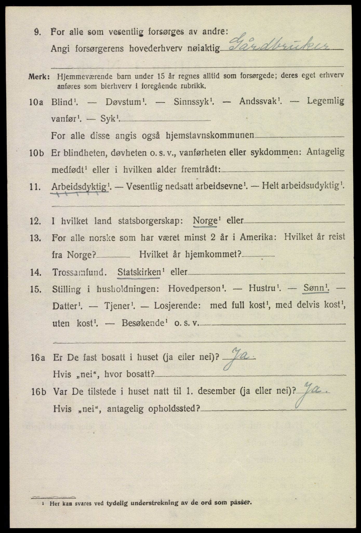 SAH, Folketelling 1920 for 0518 Nord-Fron herred, 1920, s. 7487