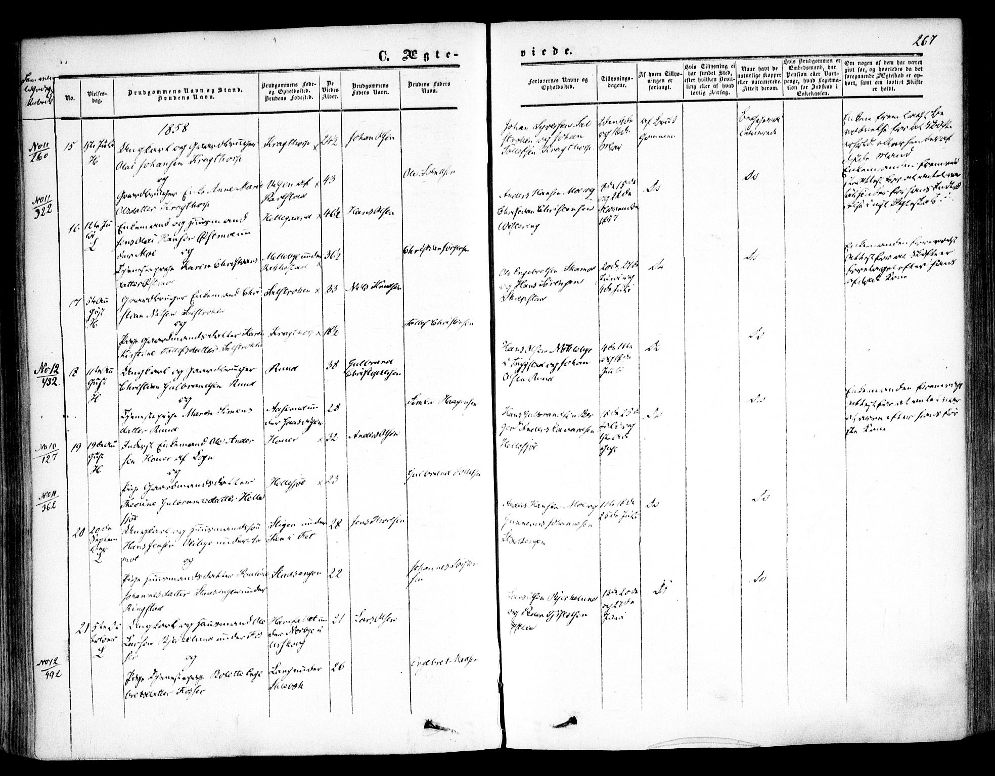 Høland prestekontor Kirkebøker, SAO/A-10346a/F/Fa/L0010: Ministerialbok nr. I 10, 1854-1861, s. 267