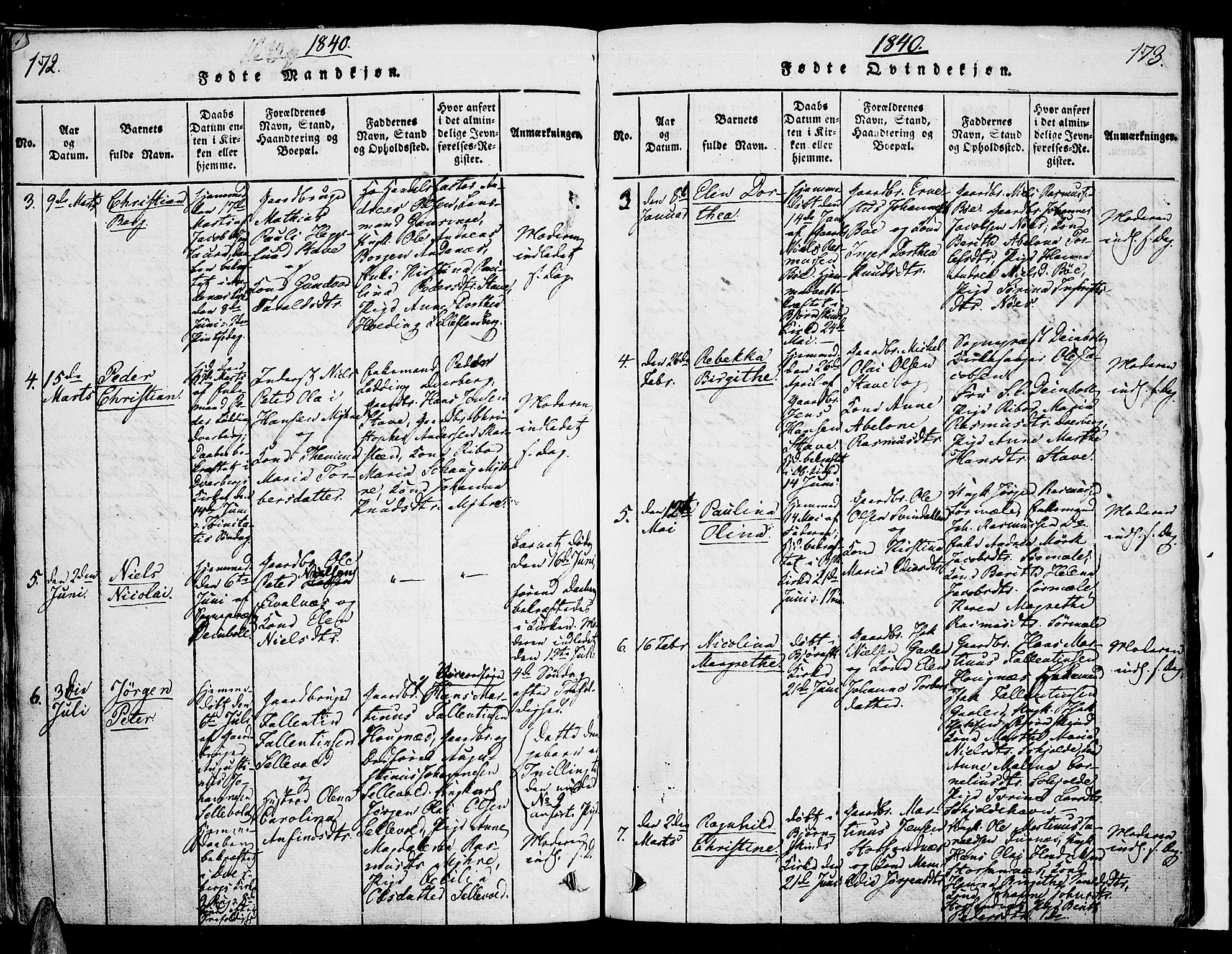 Ministerialprotokoller, klokkerbøker og fødselsregistre - Nordland, SAT/A-1459/897/L1395: Ministerialbok nr. 897A03, 1820-1841, s. 172-173