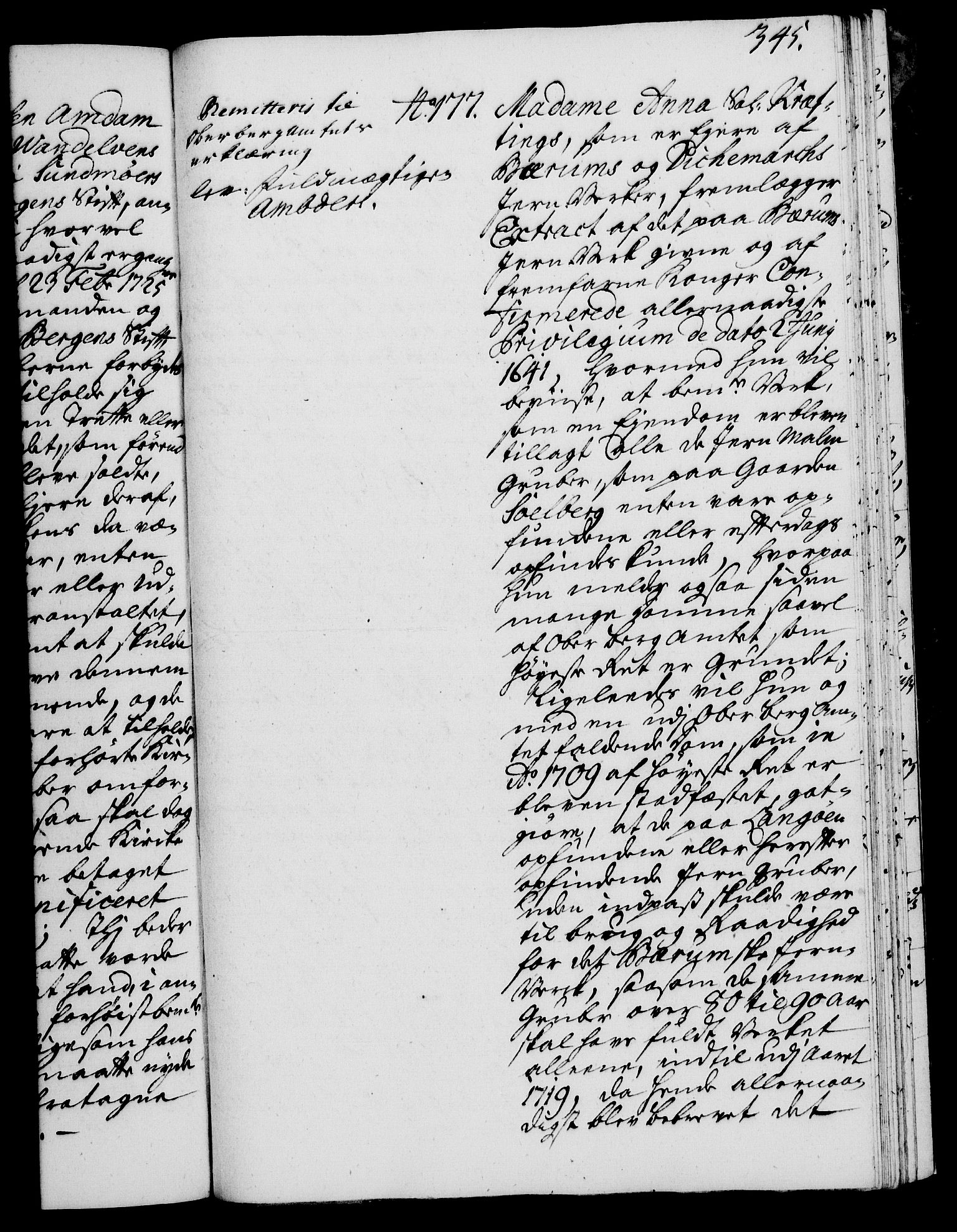 Rentekammeret, Kammerkanselliet, RA/EA-3111/G/Gh/Gha/L0018: Norsk ekstraktmemorialprotokoll (merket RK 53.63), 1735-1736, s. 345