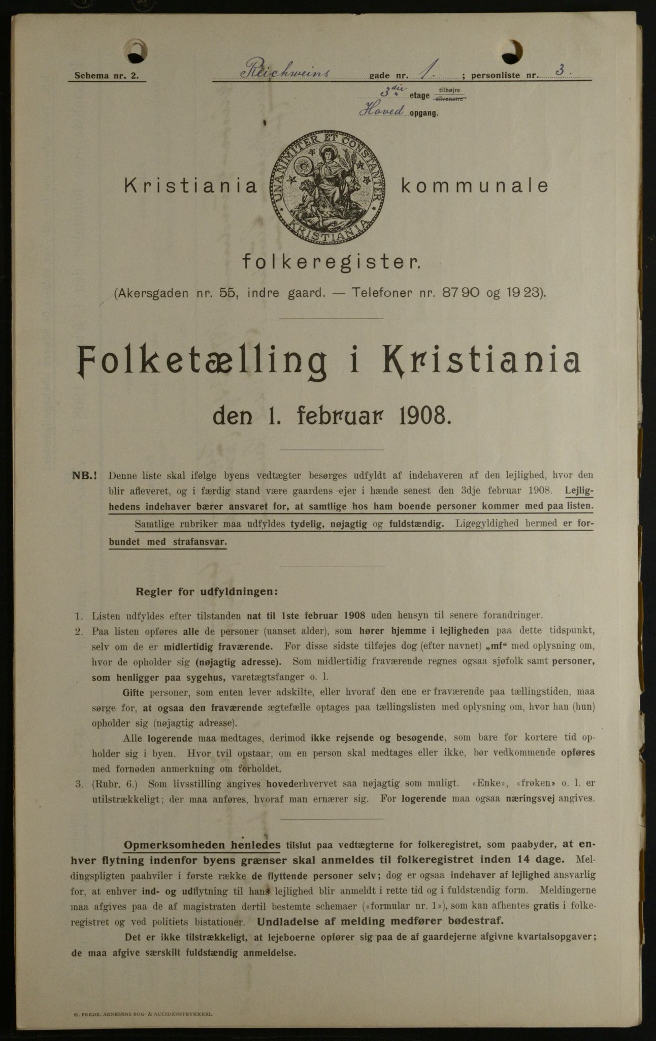 OBA, Kommunal folketelling 1.2.1908 for Kristiania kjøpstad, 1908, s. 74281