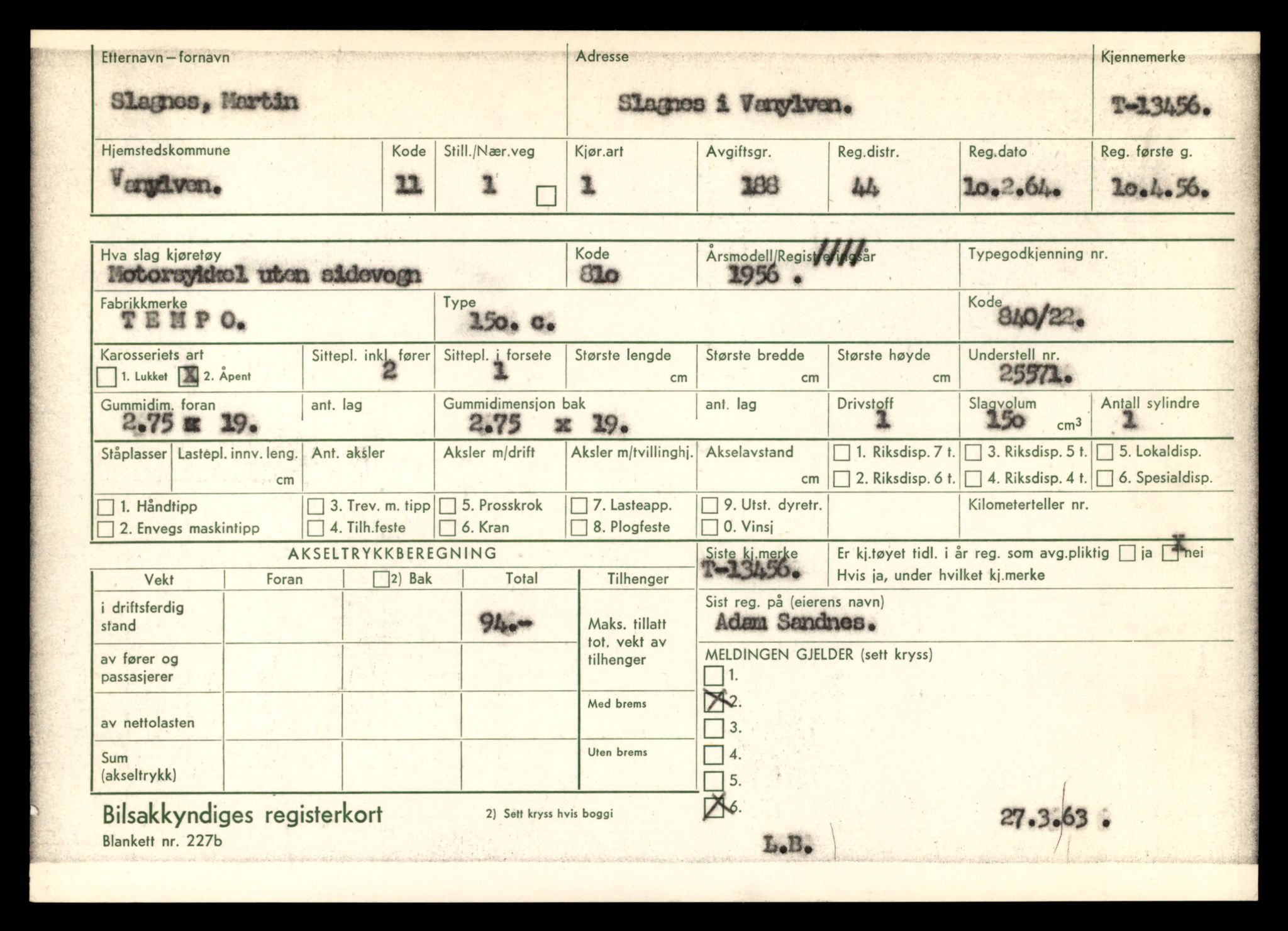 Møre og Romsdal vegkontor - Ålesund trafikkstasjon, AV/SAT-A-4099/F/Fe/L0039: Registreringskort for kjøretøy T 13361 - T 13530, 1927-1998, s. 1643