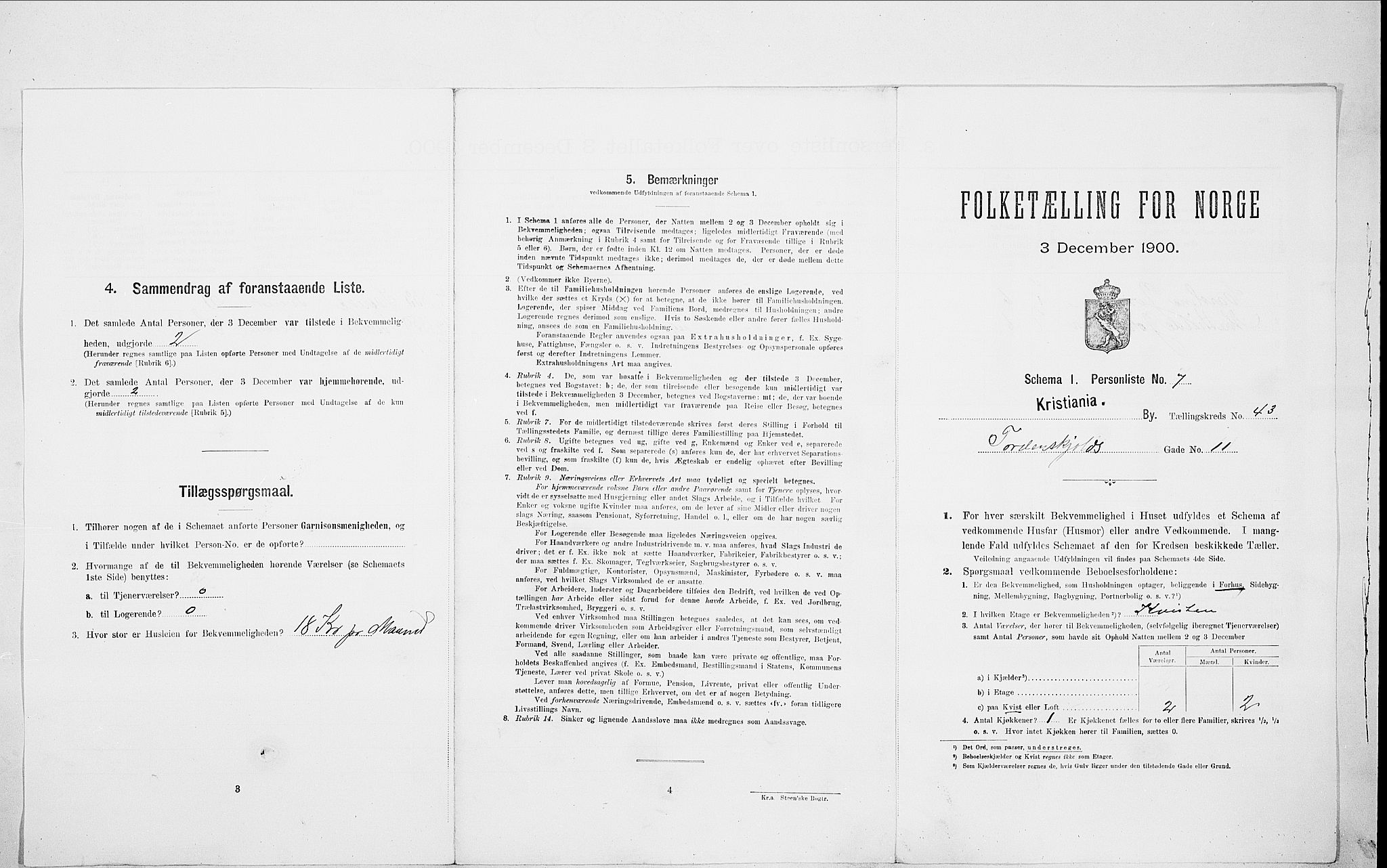 SAO, Folketelling 1900 for 0301 Kristiania kjøpstad, 1900, s. 102724