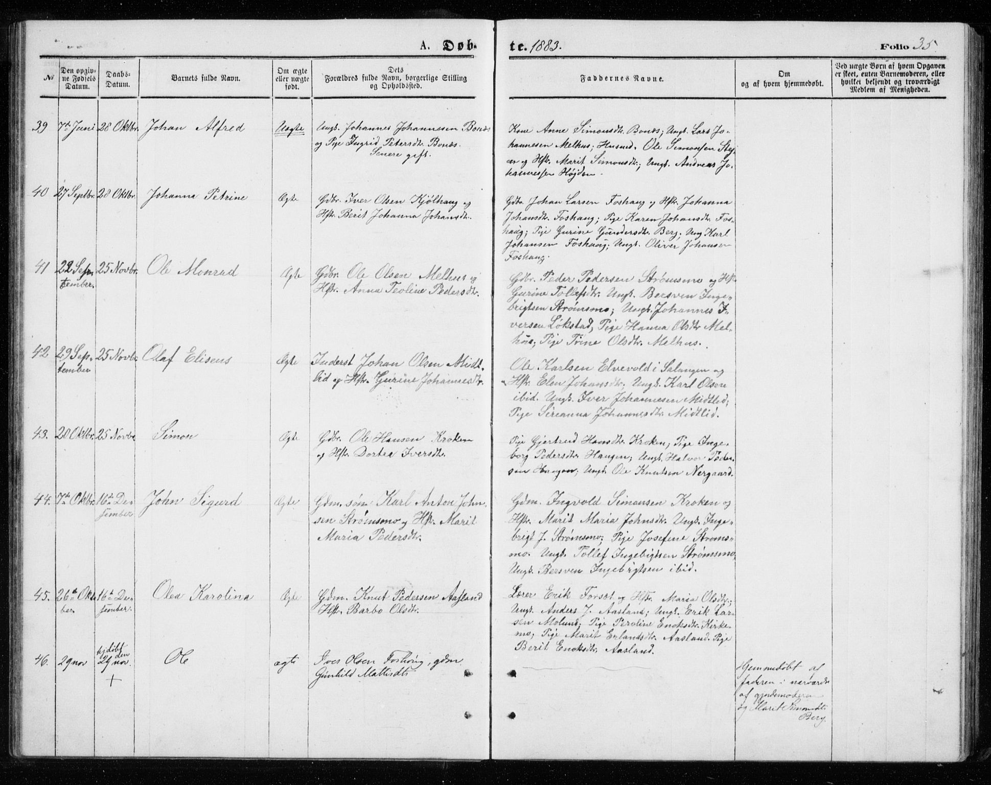 Målselv sokneprestembete, AV/SATØ-S-1311/G/Ga/Gab/L0007klokker: Klokkerbok nr. 7, 1876-1895, s. 35