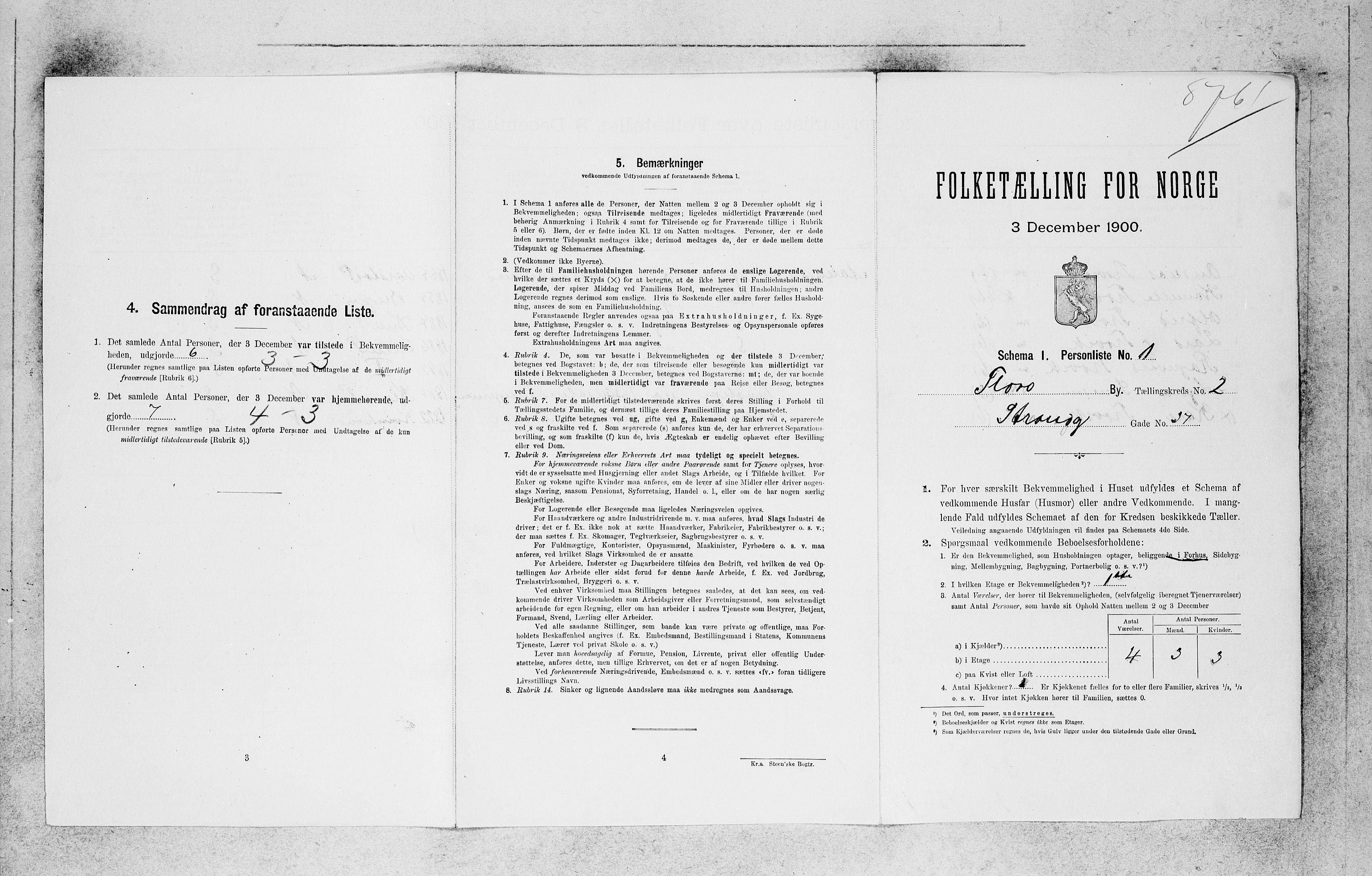SAB, Folketelling 1900 for 1401 Florø ladested, 1900, s. 107