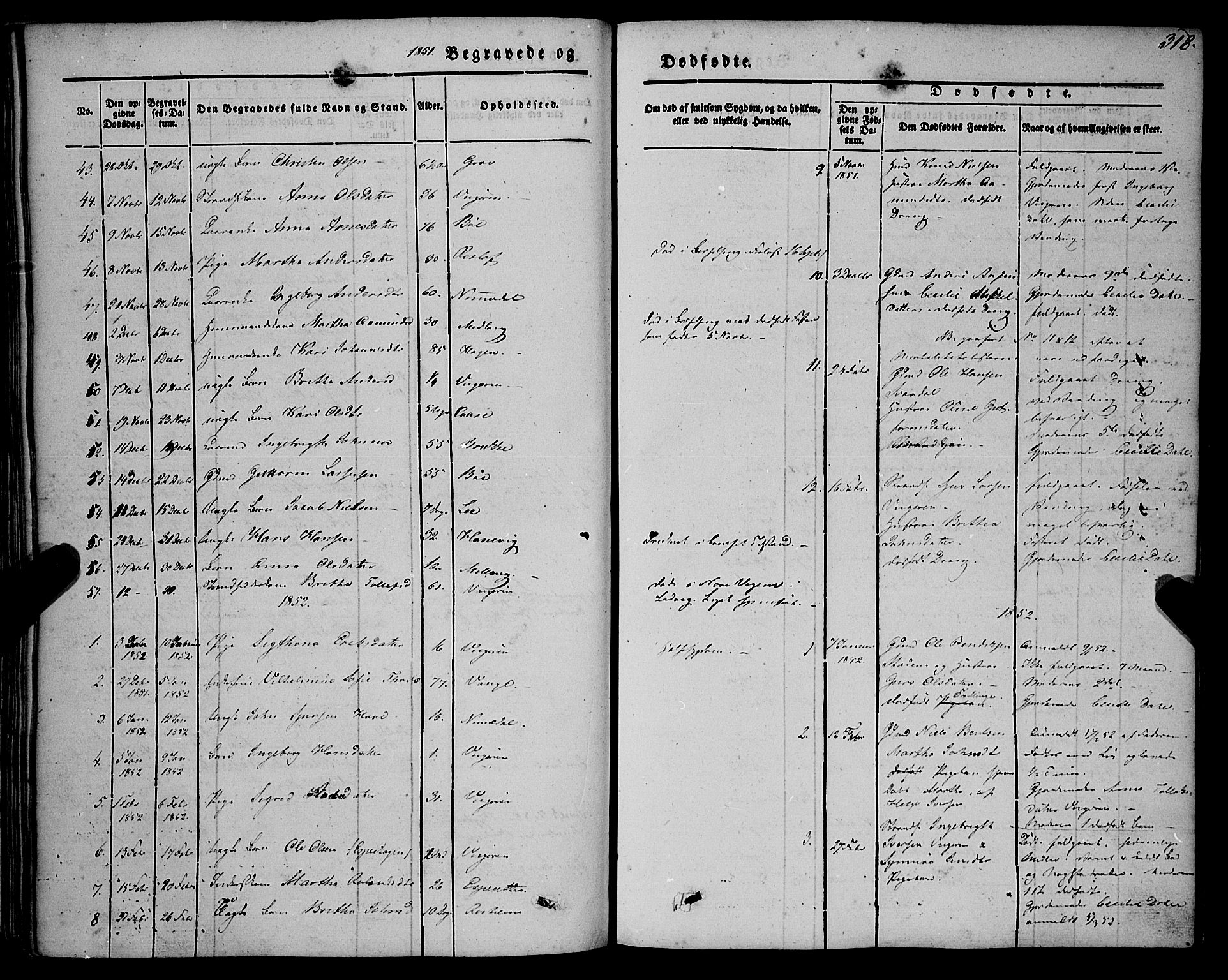 Vik sokneprestembete, AV/SAB-A-81501/H/Haa/Haaa/L0008: Ministerialbok nr. A 8, 1846-1865, s. 318