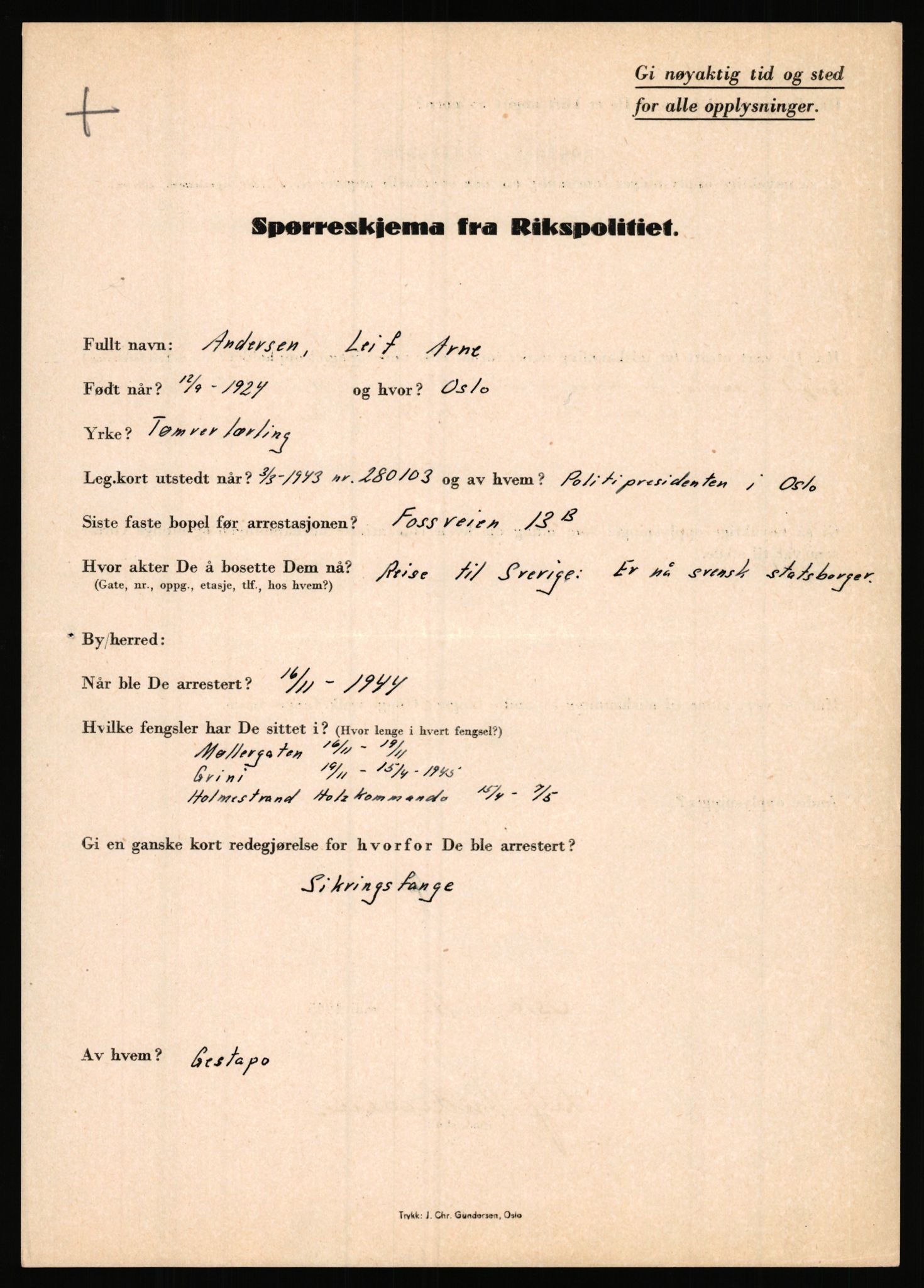 Rikspolitisjefen, AV/RA-S-1560/L/L0001: Abelseth, Rudolf - Berentsen, Odd, 1940-1945, s. 483