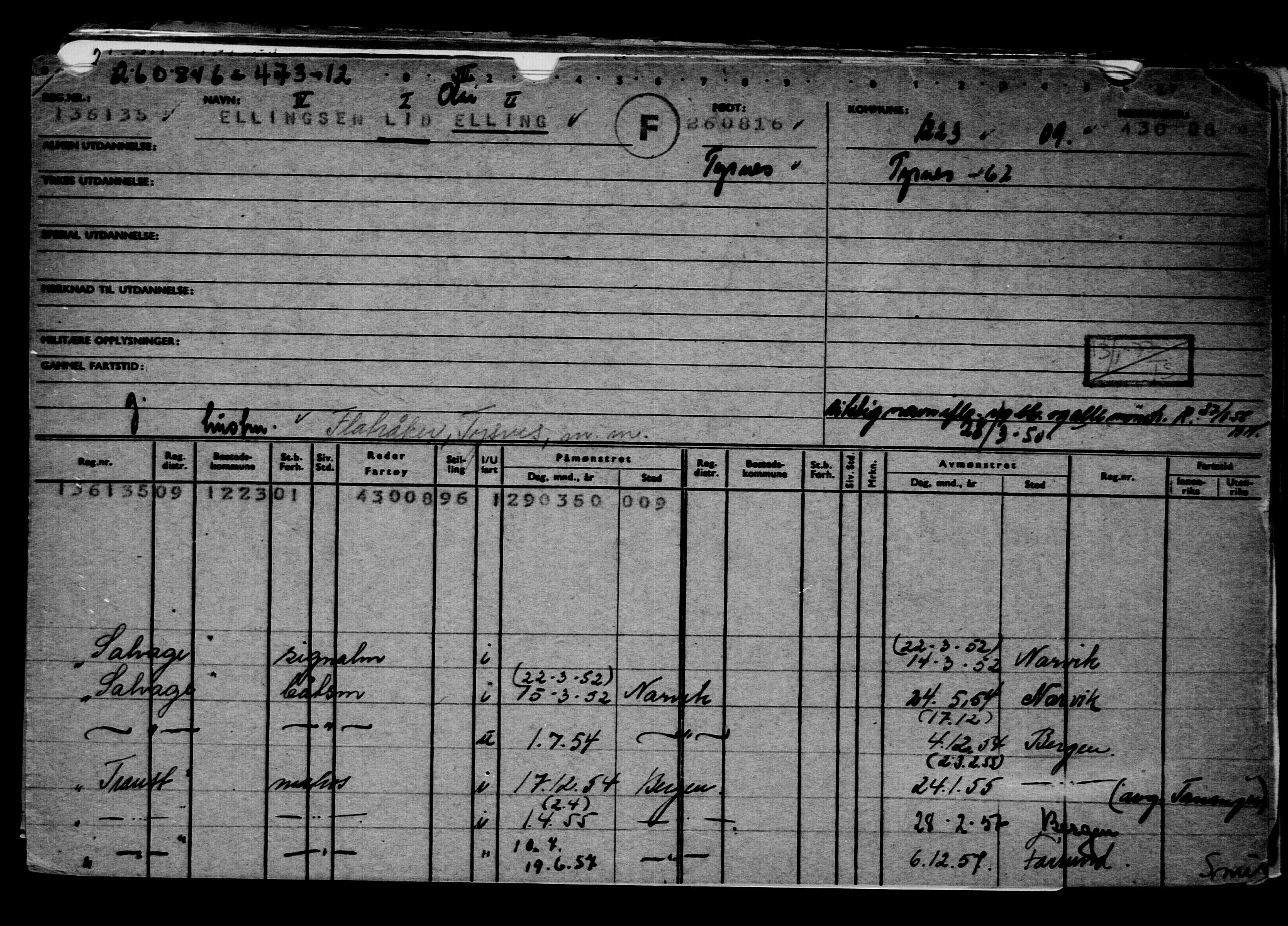 Direktoratet for sjømenn, RA/S-3545/G/Gb/L0142: Hovedkort, 1916, s. 120