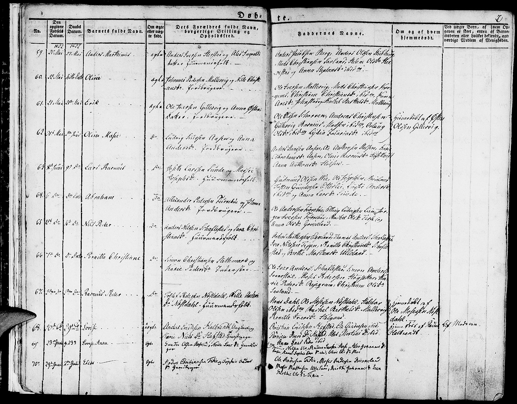 Førde sokneprestembete, AV/SAB-A-79901/H/Haa/Haaa/L0006: Ministerialbok nr. A 6, 1821-1842, s. 7