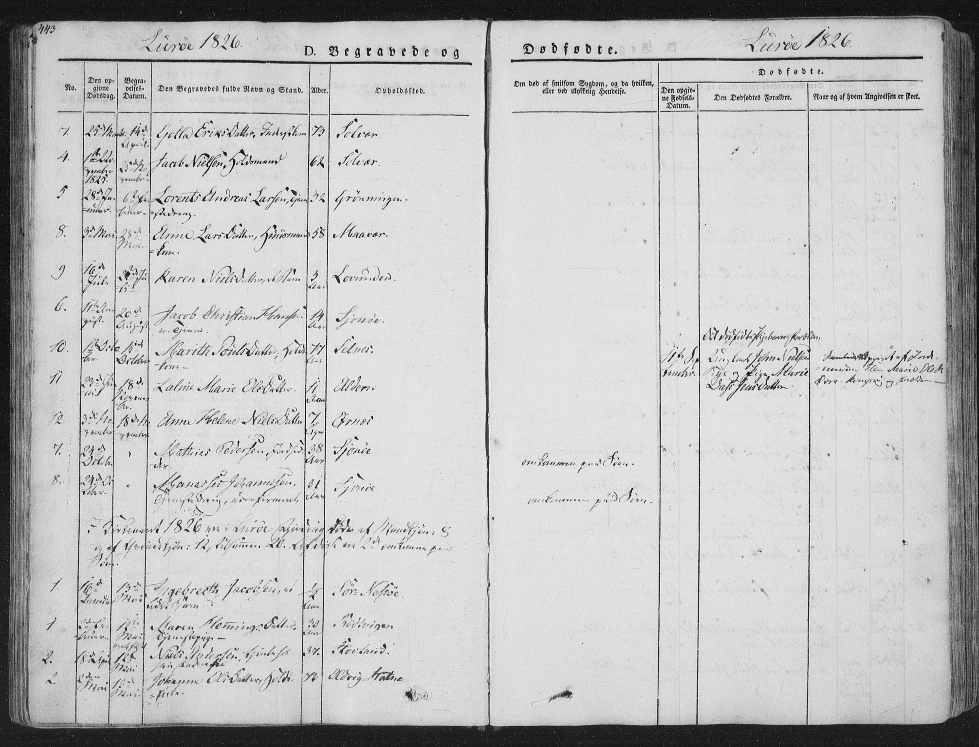 Ministerialprotokoller, klokkerbøker og fødselsregistre - Nordland, AV/SAT-A-1459/839/L0566: Ministerialbok nr. 839A03, 1825-1862, s. 443