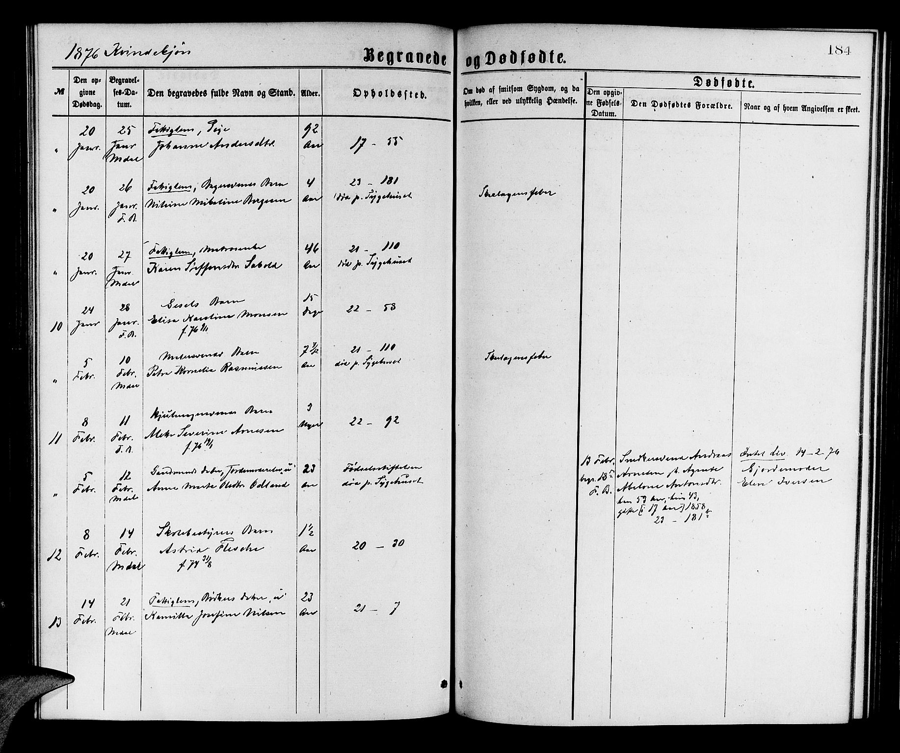Korskirken sokneprestembete, SAB/A-76101/H/Hab: Klokkerbok nr. E 3, 1871-1883, s. 184