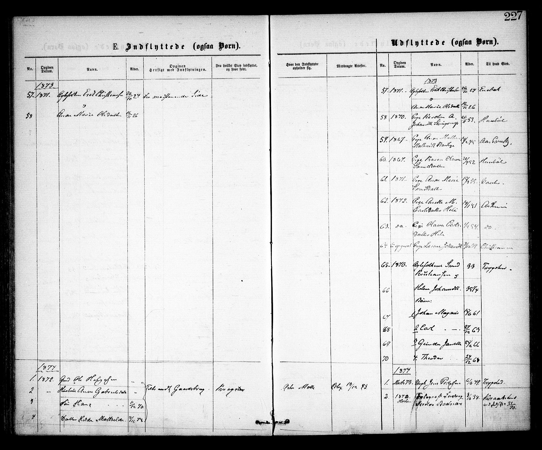 Spydeberg prestekontor Kirkebøker, SAO/A-10924/F/Fa/L0006: Ministerialbok nr. I 6, 1863-1874, s. 227