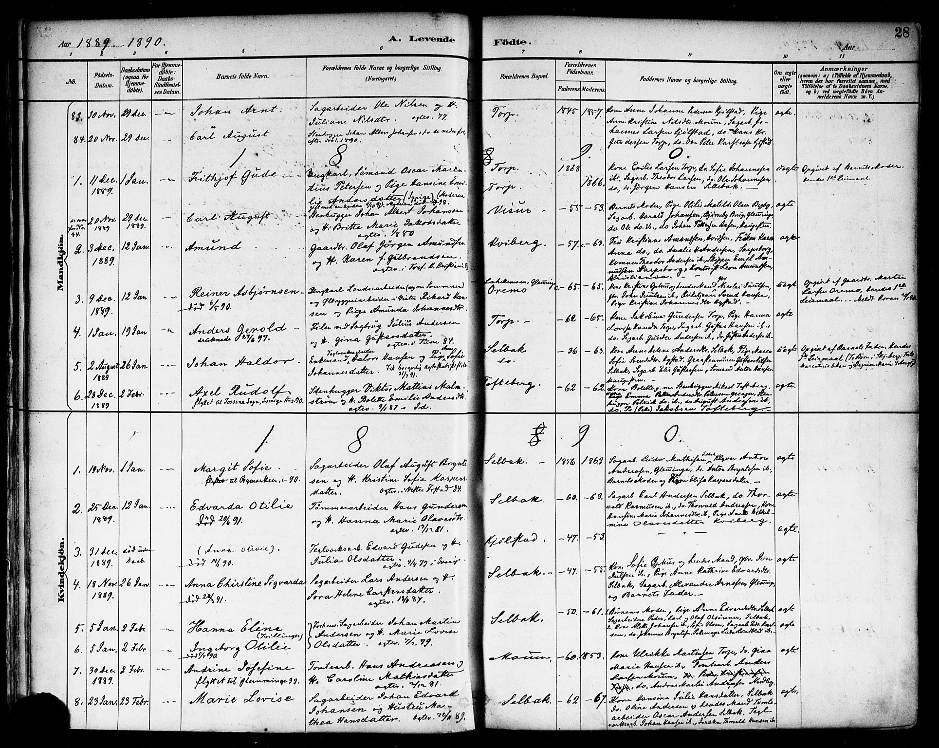Borge prestekontor Kirkebøker, AV/SAO-A-10903/F/Fa/L0008: Ministerialbok nr. I 8A, 1887-1902, s. 28