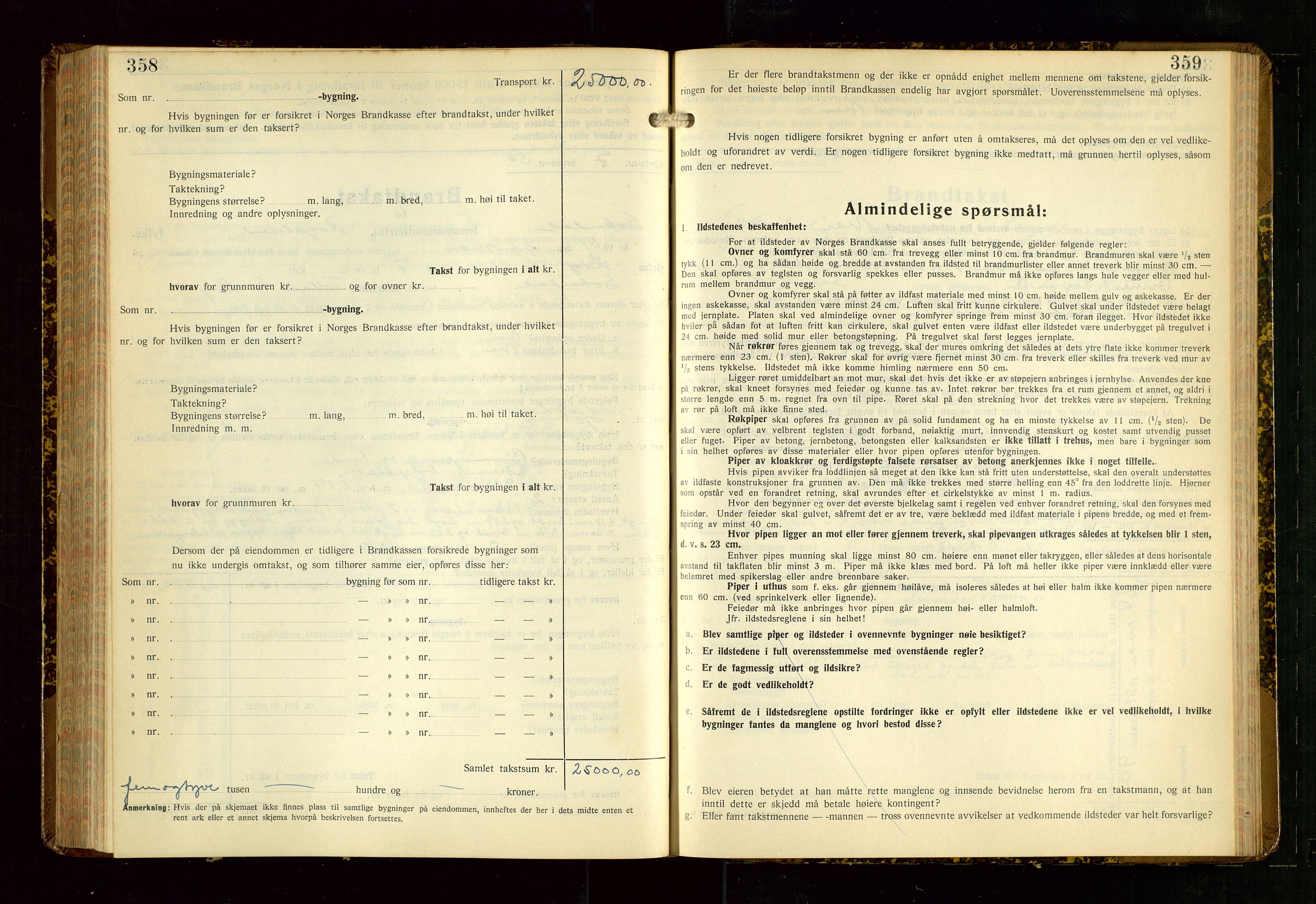 Sokndal lensmannskontor, AV/SAST-A-100417/Gob/L0008: "Brandtakst-Protokoll", 1937-1955, s. 358-359