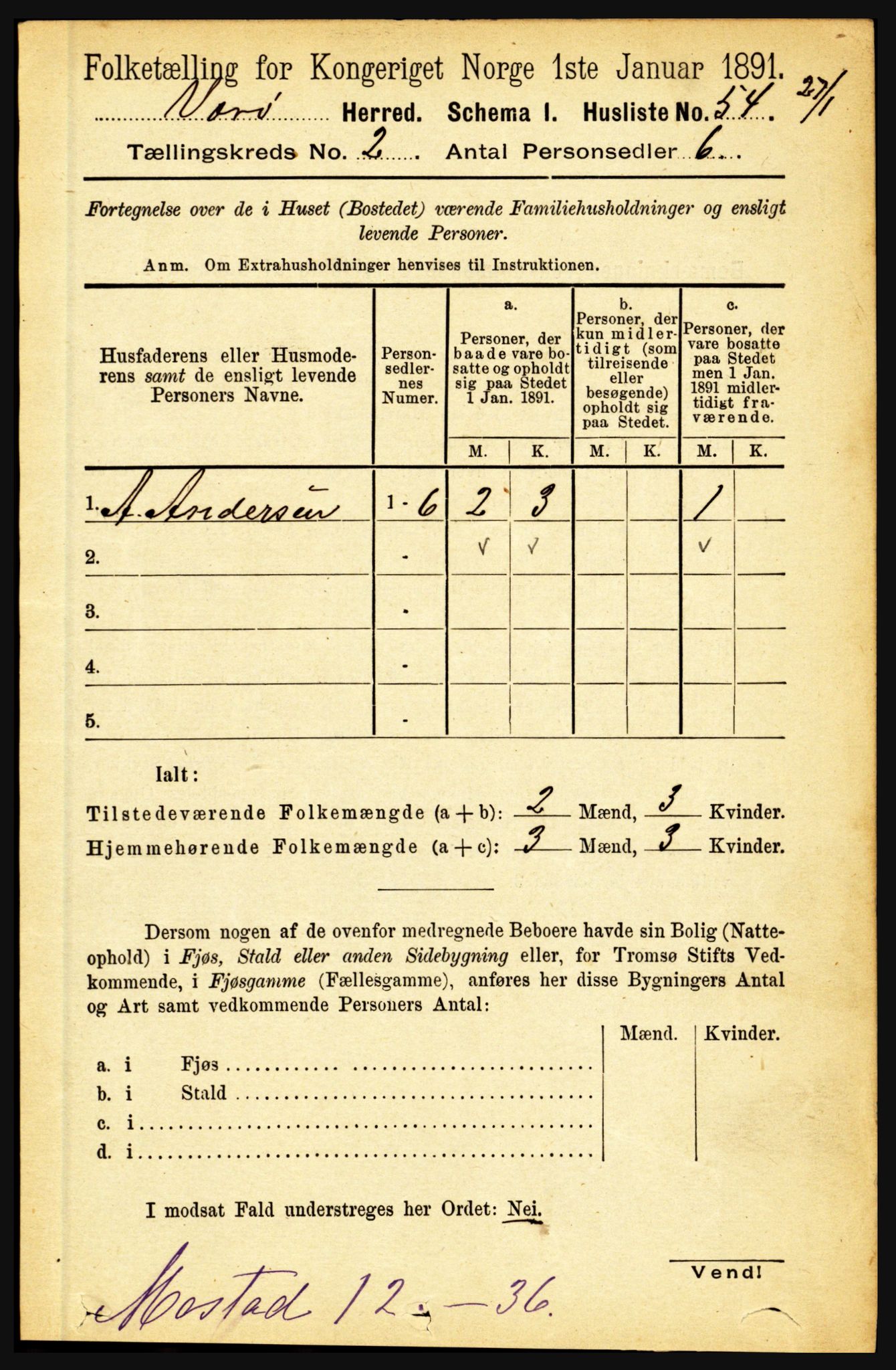 RA, Folketelling 1891 for 1857 Værøy herred, 1891, s. 313