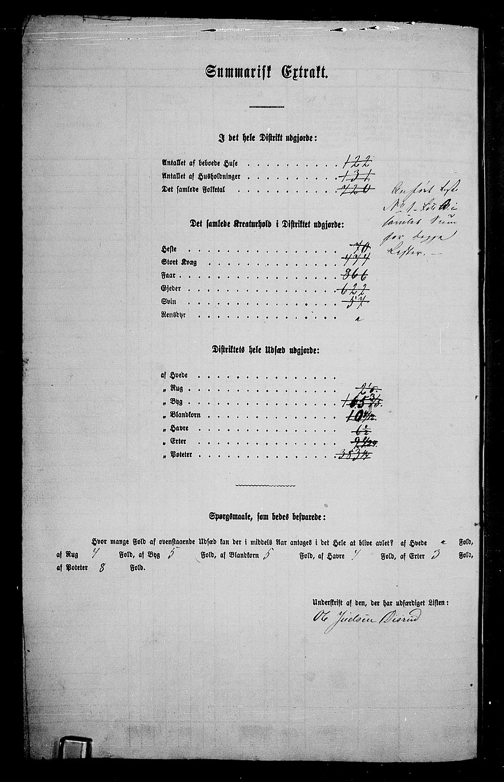 RA, Folketelling 1865 for 0542P Nord-Aurdal prestegjeld, 1865, s. 225