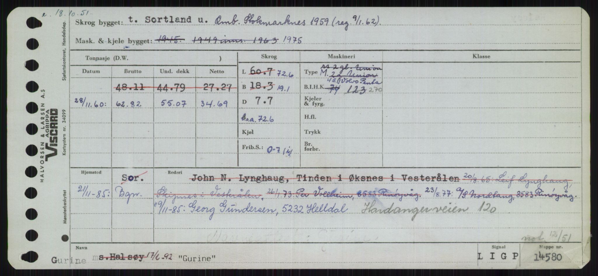 Sjøfartsdirektoratet med forløpere, Skipsmålingen, AV/RA-S-1627/H/Ha/L0002/0002: Fartøy, Eik-Hill / Fartøy, G-Hill, s. 341