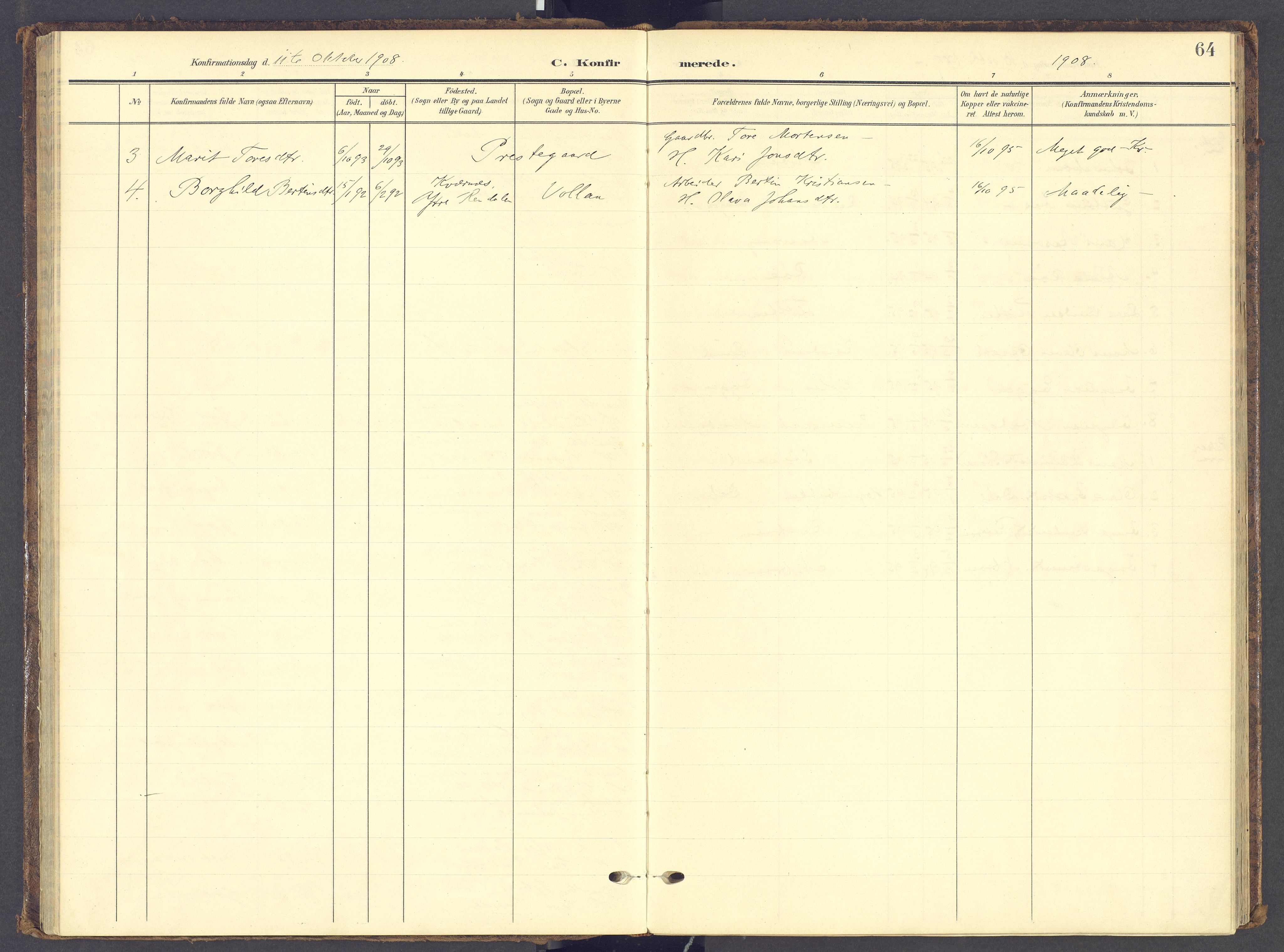 Tynset prestekontor, SAH/PREST-058/H/Ha/Haa/L0028: Ministerialbok nr. 28, 1902-1929, s. 64