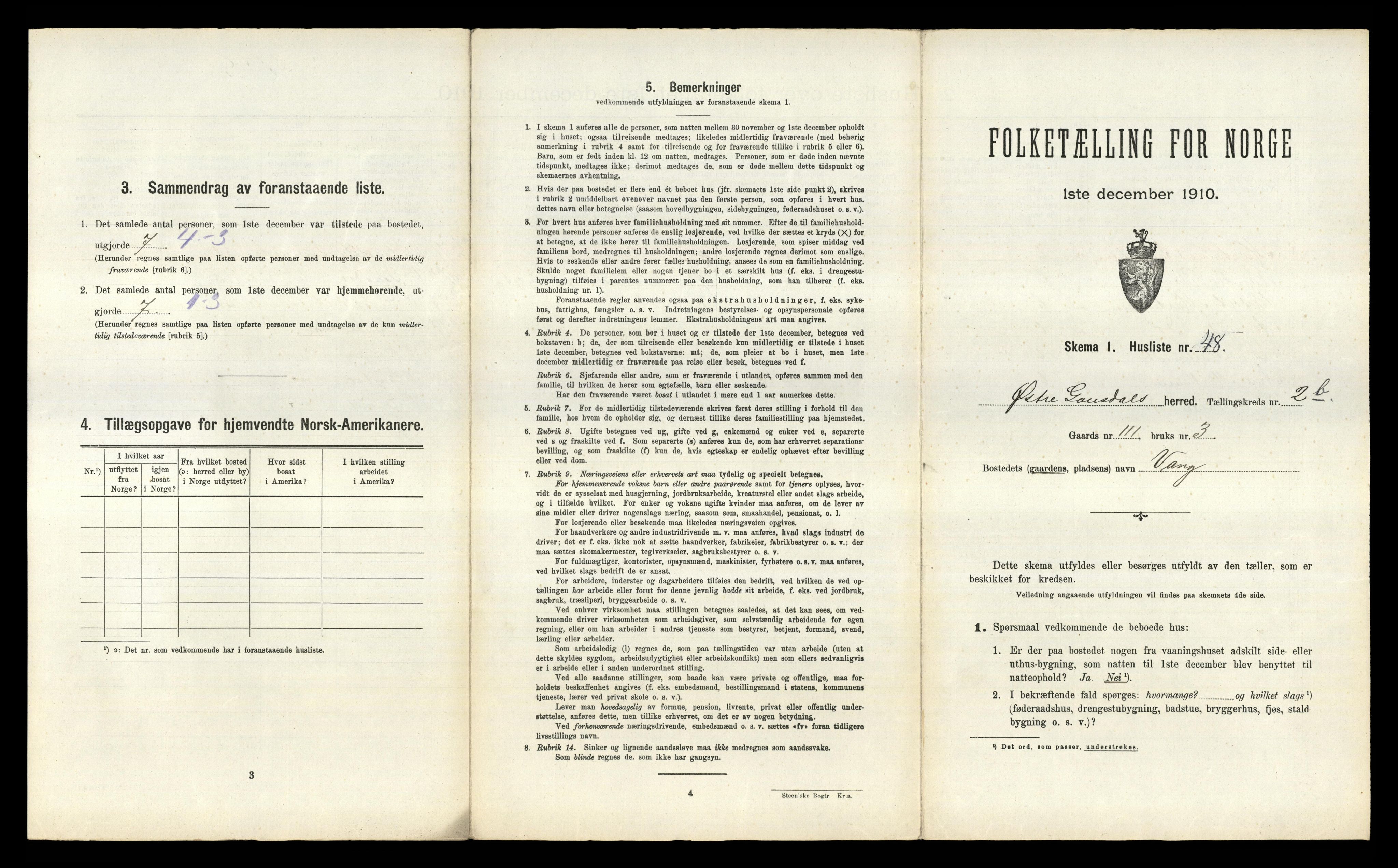 RA, Folketelling 1910 for 0522 Østre Gausdal herred, 1910, s. 466