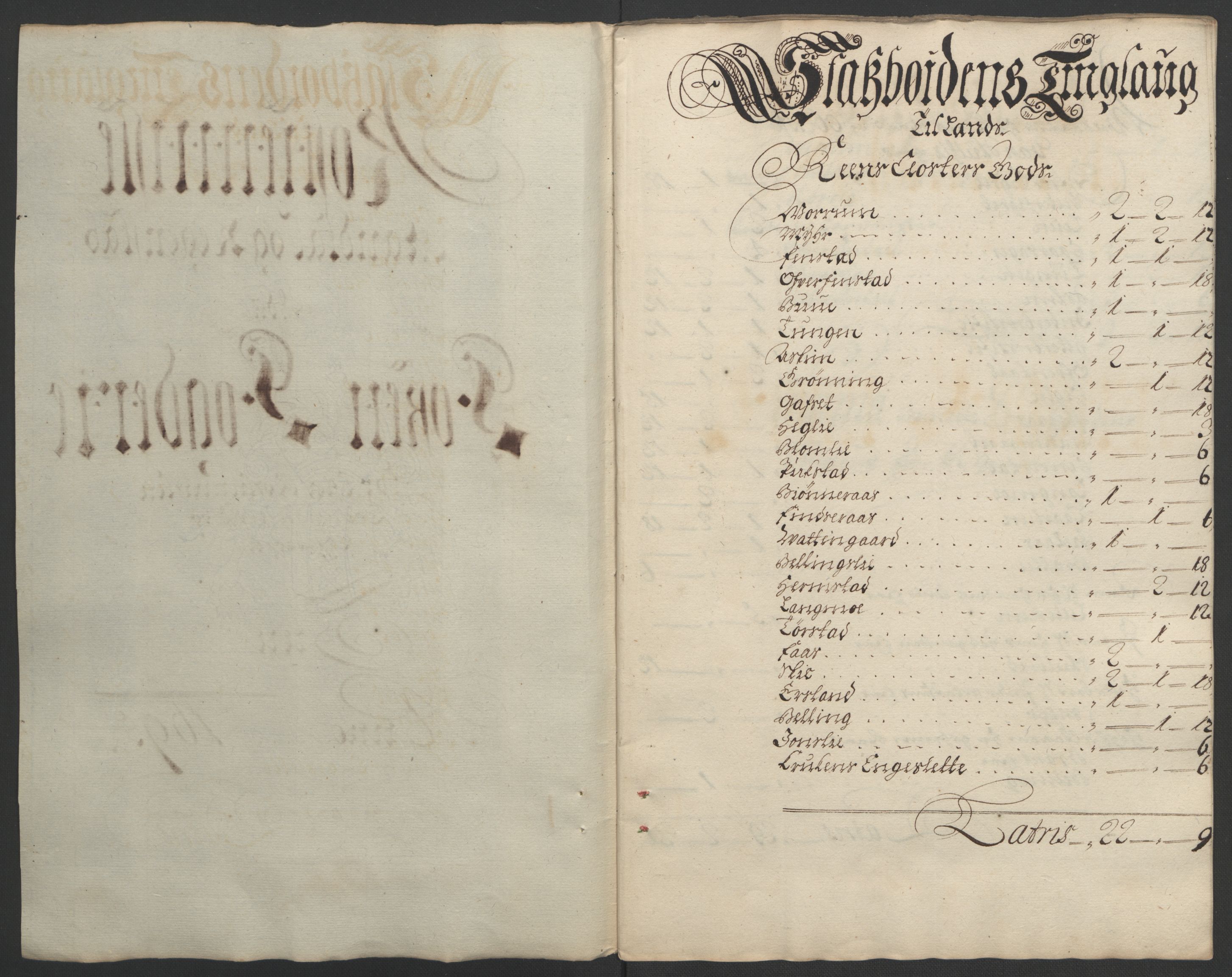 Rentekammeret inntil 1814, Reviderte regnskaper, Fogderegnskap, AV/RA-EA-4092/R57/L3851: Fogderegnskap Fosen, 1695-1696, s. 103