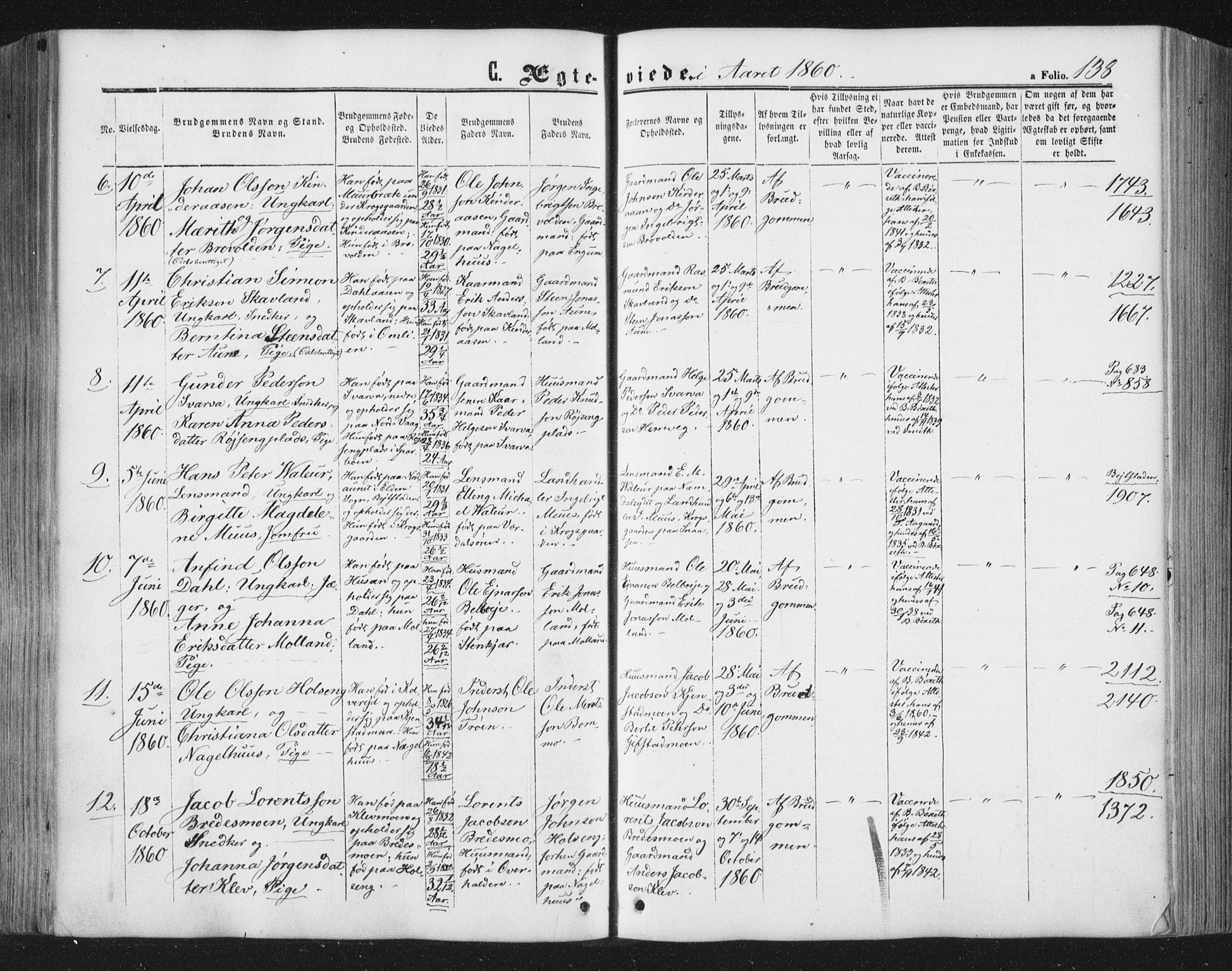 Ministerialprotokoller, klokkerbøker og fødselsregistre - Nord-Trøndelag, AV/SAT-A-1458/749/L0472: Ministerialbok nr. 749A06, 1857-1873, s. 138