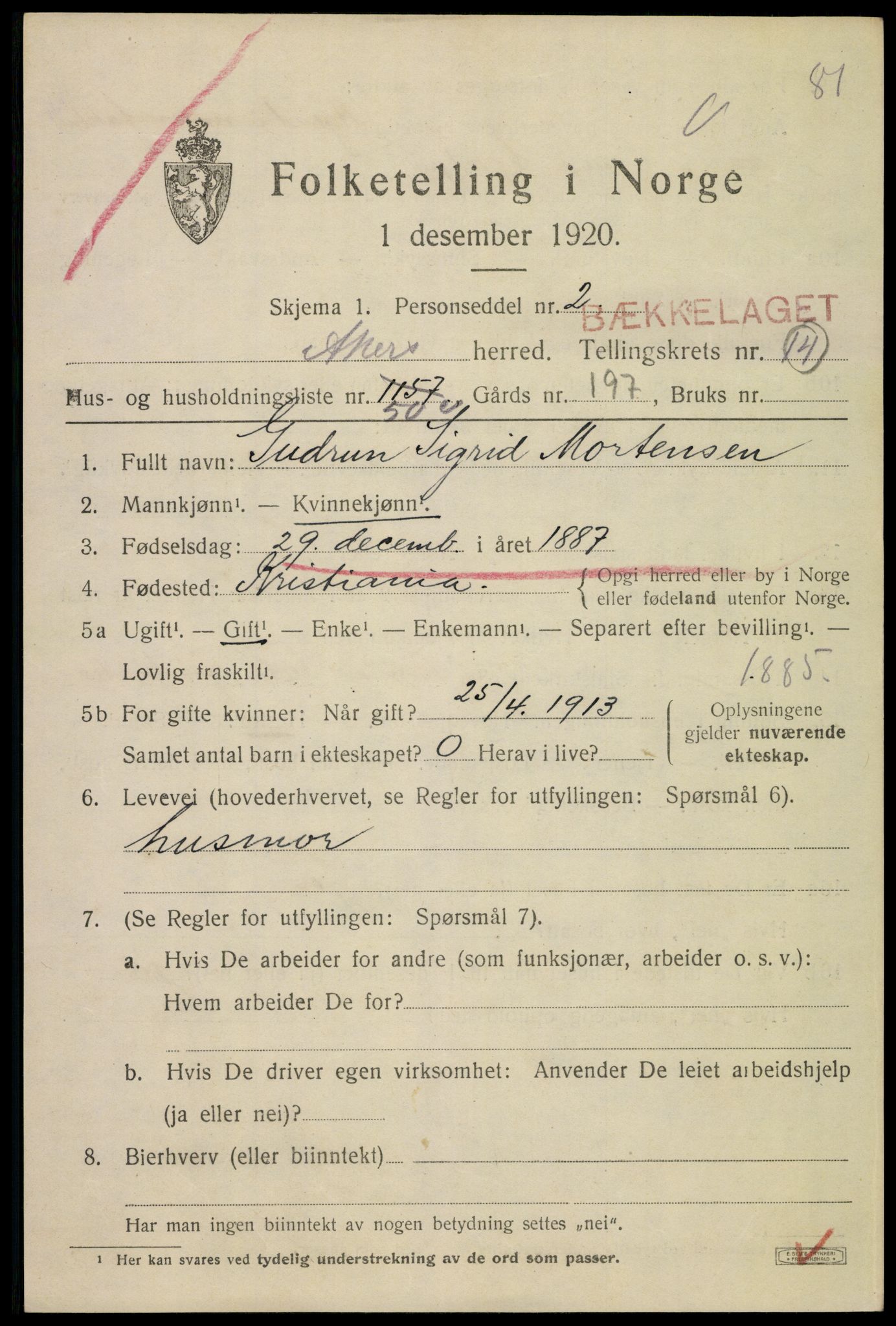 SAO, Folketelling 1920 for 0218 Aker herred, 1920, s. 83076