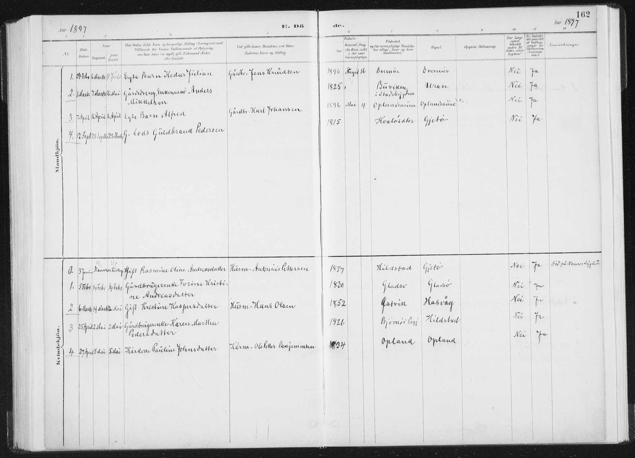 Ministerialprotokoller, klokkerbøker og fødselsregistre - Nord-Trøndelag, SAT/A-1458/771/L0597: Ministerialbok nr. 771A04, 1885-1910, s. 162