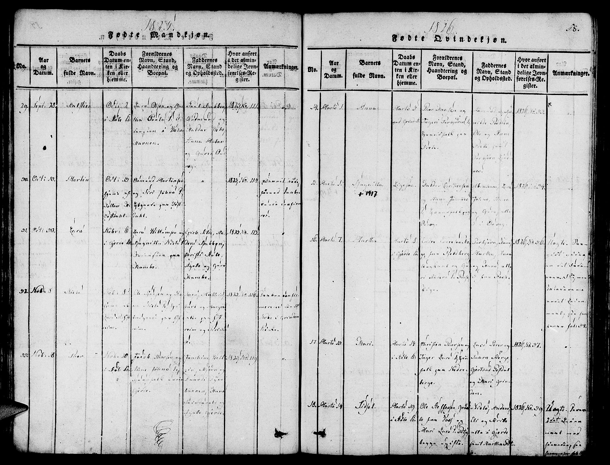 Etne sokneprestembete, AV/SAB-A-75001/H/Haa: Ministerialbok nr. A 6, 1815-1831, s. 58
