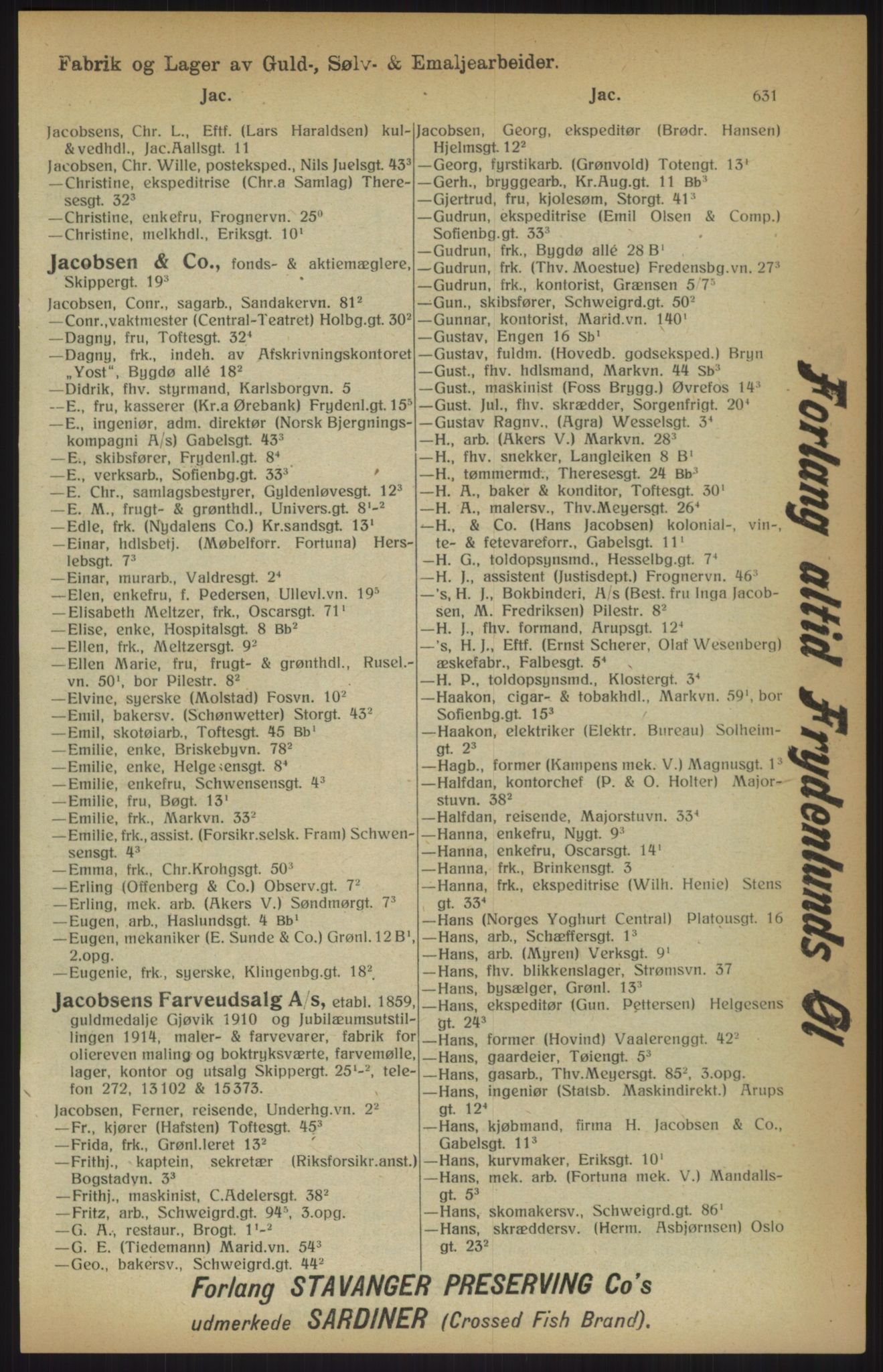 Kristiania/Oslo adressebok, PUBL/-, 1915, s. 631