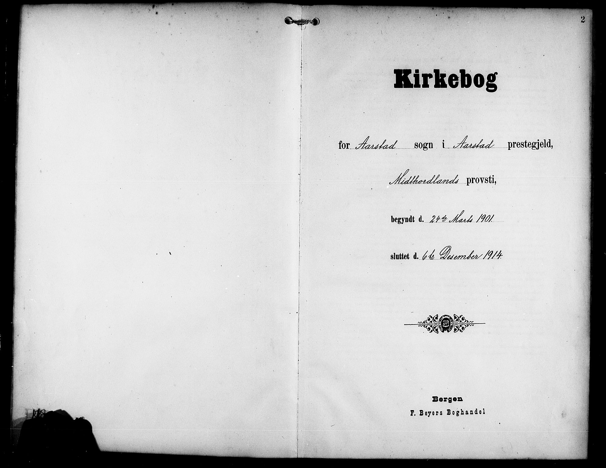 Årstad Sokneprestembete, AV/SAB-A-79301/H/Hab/L0012: Klokkerbok nr. B 2, 1901-1914, s. 2