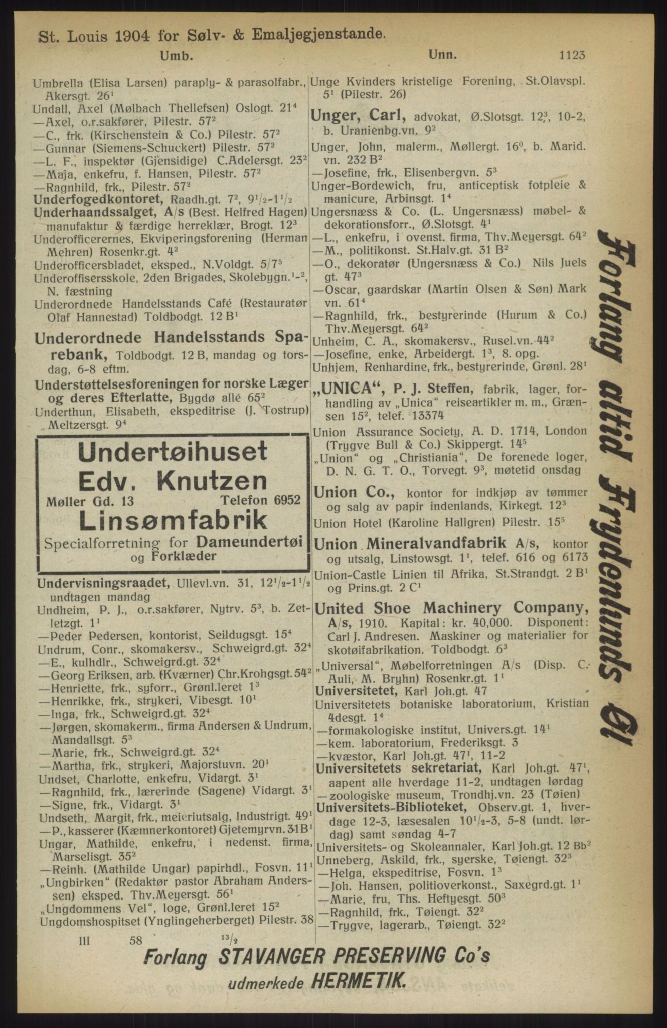 Kristiania/Oslo adressebok, PUBL/-, 1914, s. 1123