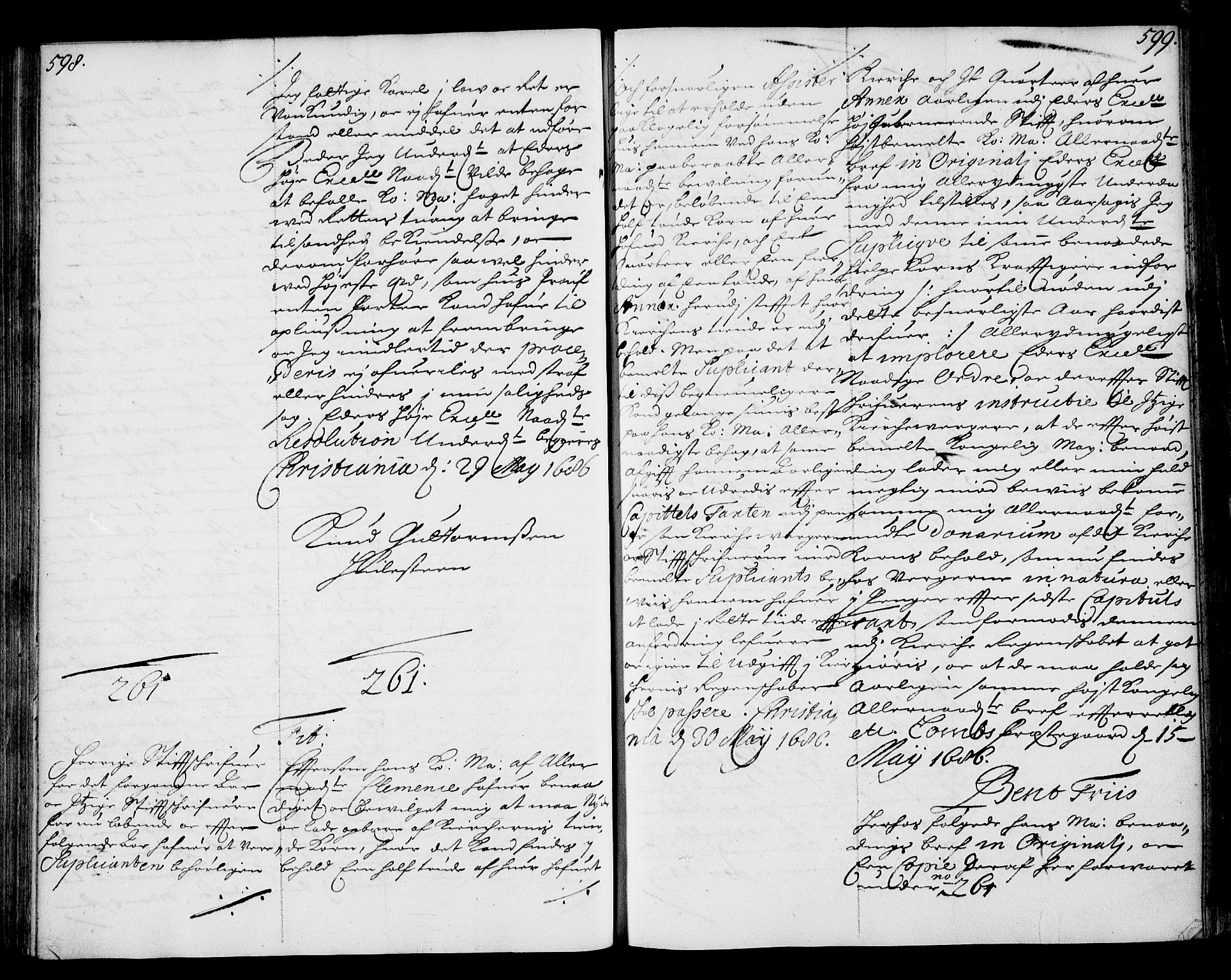 Stattholderembetet 1572-1771, AV/RA-EA-2870/Ae/L0002: Supplikasjons- og resolusjonsprotokoll, 1686, s. 598-599