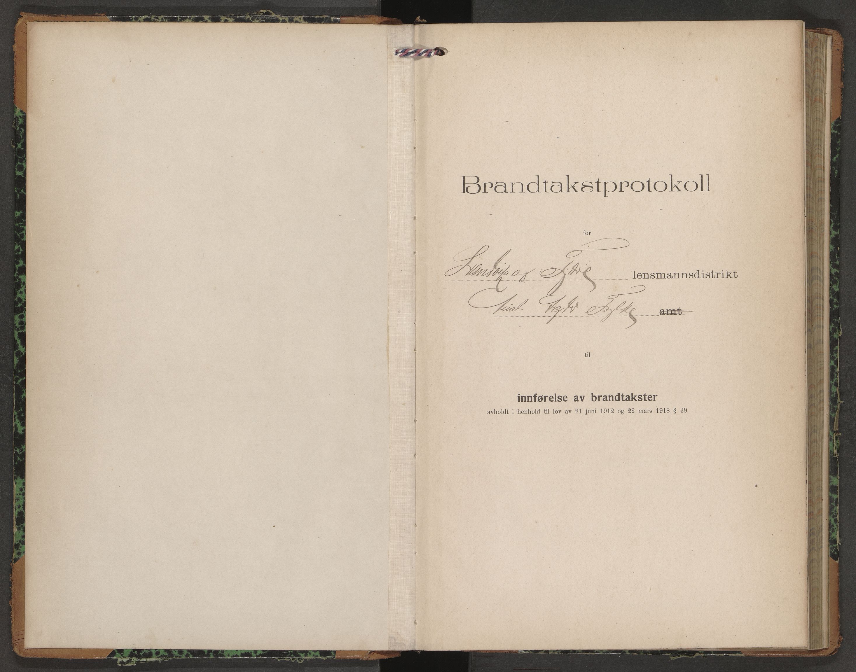 Norges Brannkasse Landvik og Fjære, AV/SAK-2241-0032/F/Fa/L0018: Branntakstprotokoll nr. 18, 1919-1921