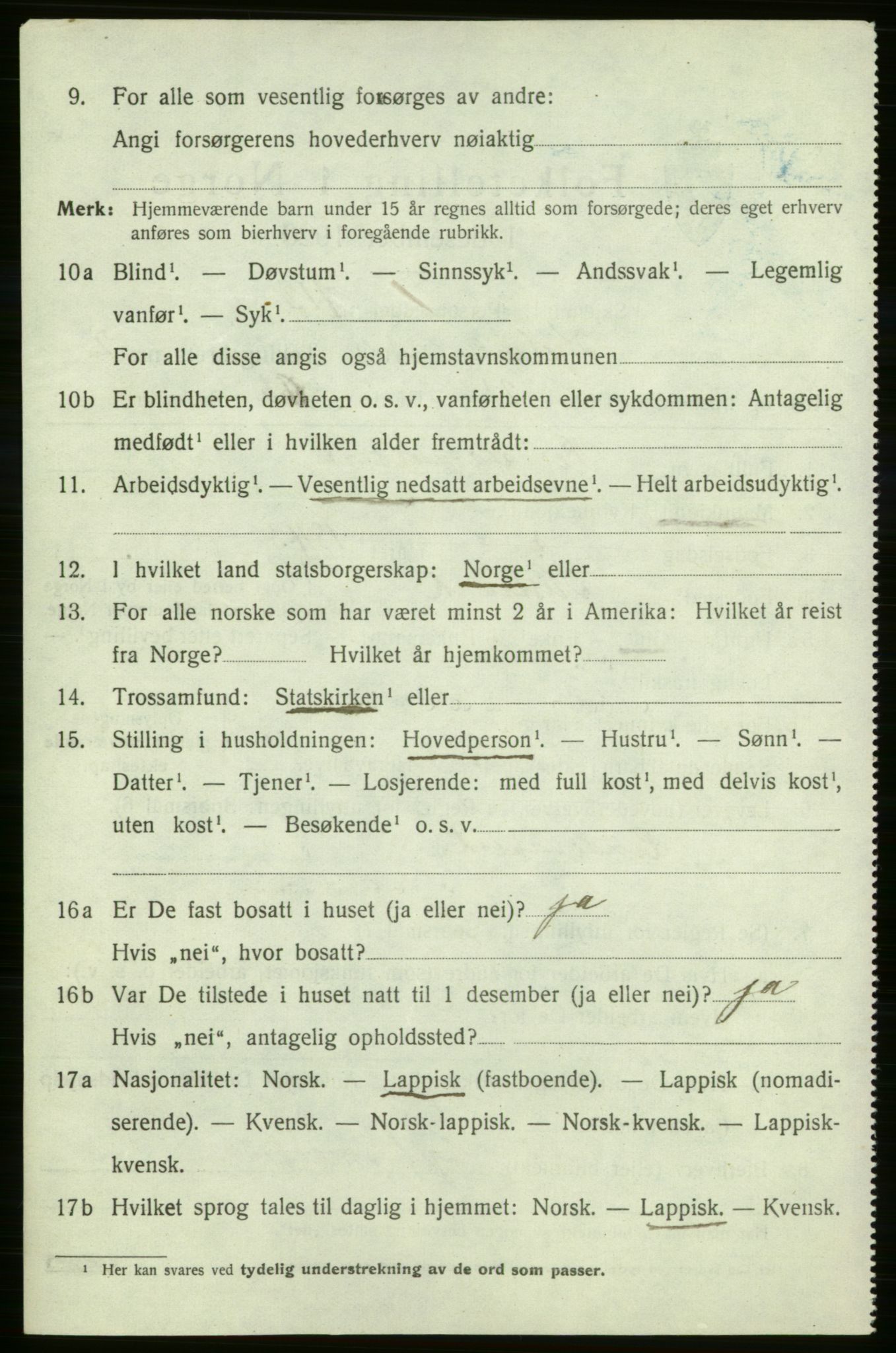 SATØ, Folketelling 1920 for 2019 Kjelvik herred, 1920, s. 1612