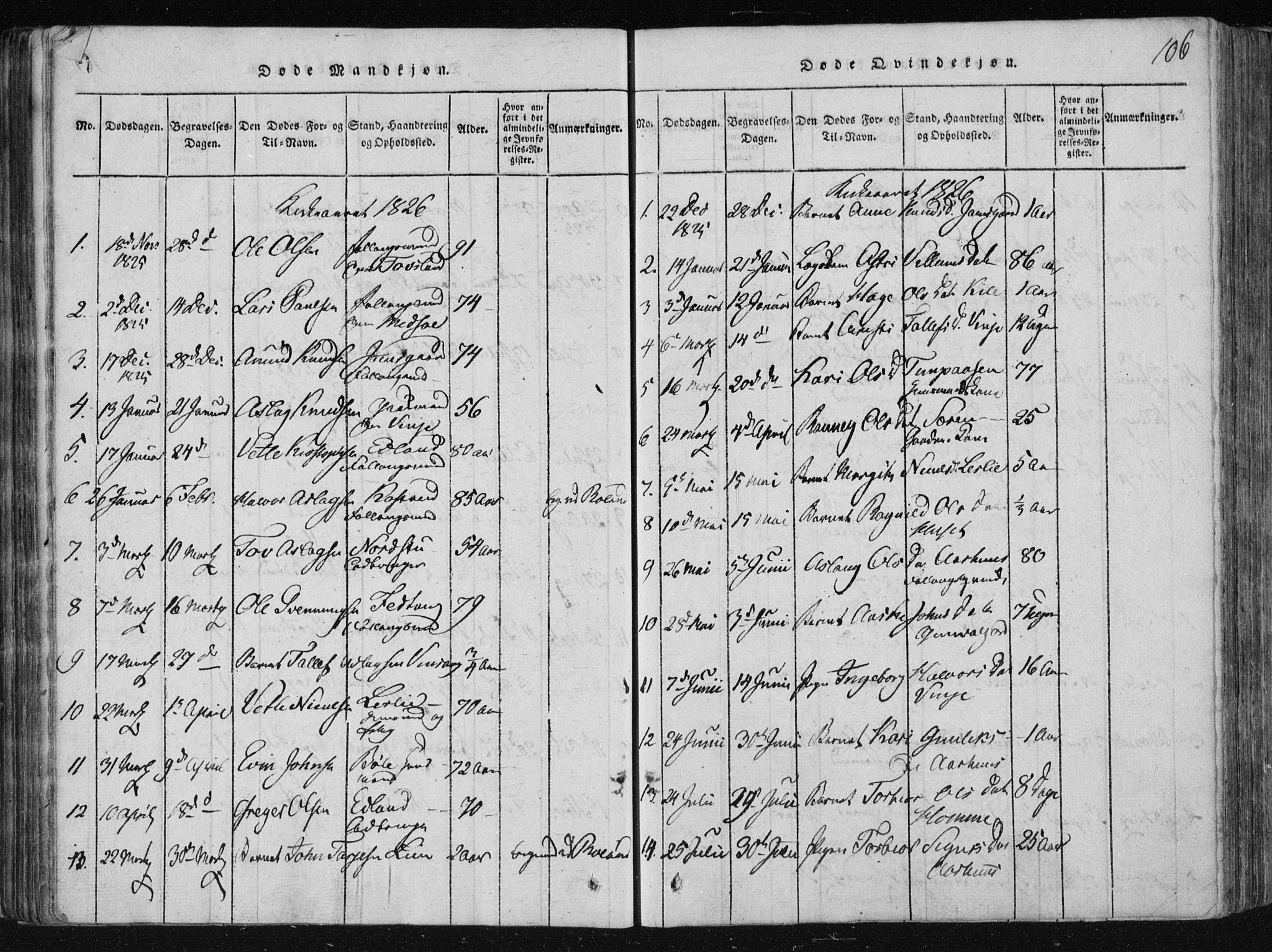 Vinje kirkebøker, AV/SAKO-A-312/F/Fa/L0003: Ministerialbok nr. I 3, 1814-1843, s. 106