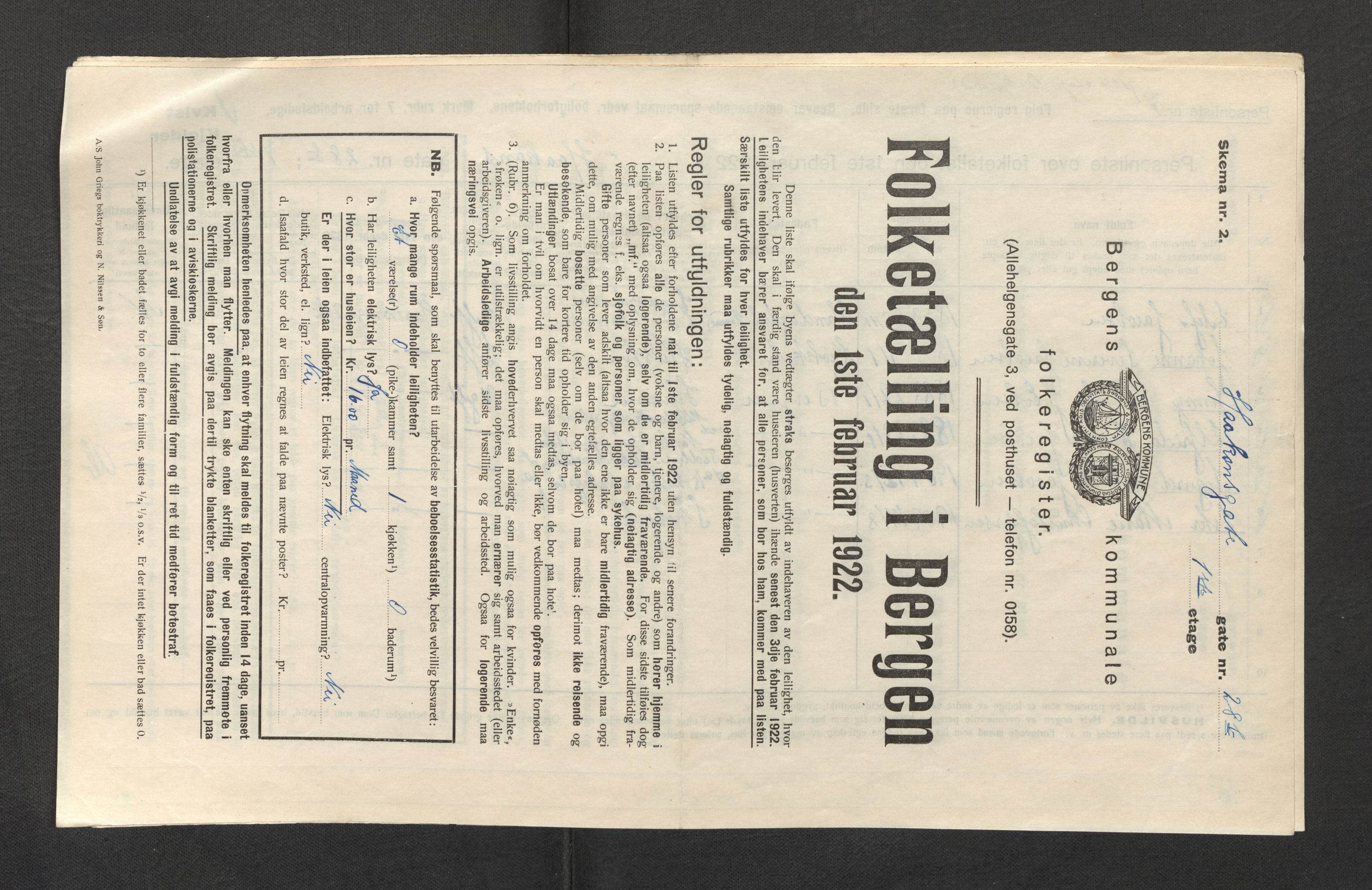 SAB, Kommunal folketelling 1922 for Bergen kjøpstad, 1922, s. 11856