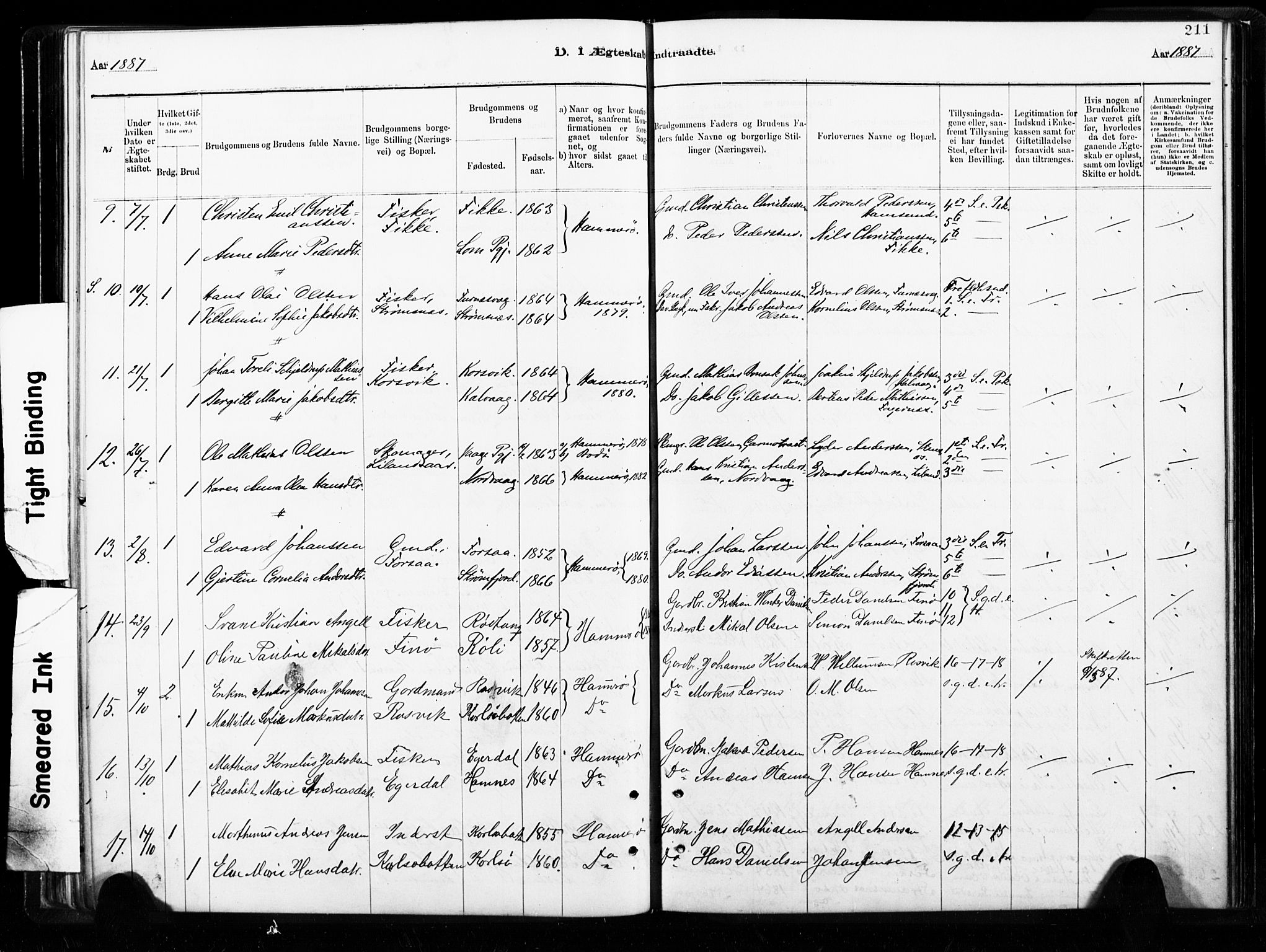Ministerialprotokoller, klokkerbøker og fødselsregistre - Nordland, AV/SAT-A-1459/859/L0846: Ministerialbok nr. 859A06, 1878-1889, s. 211