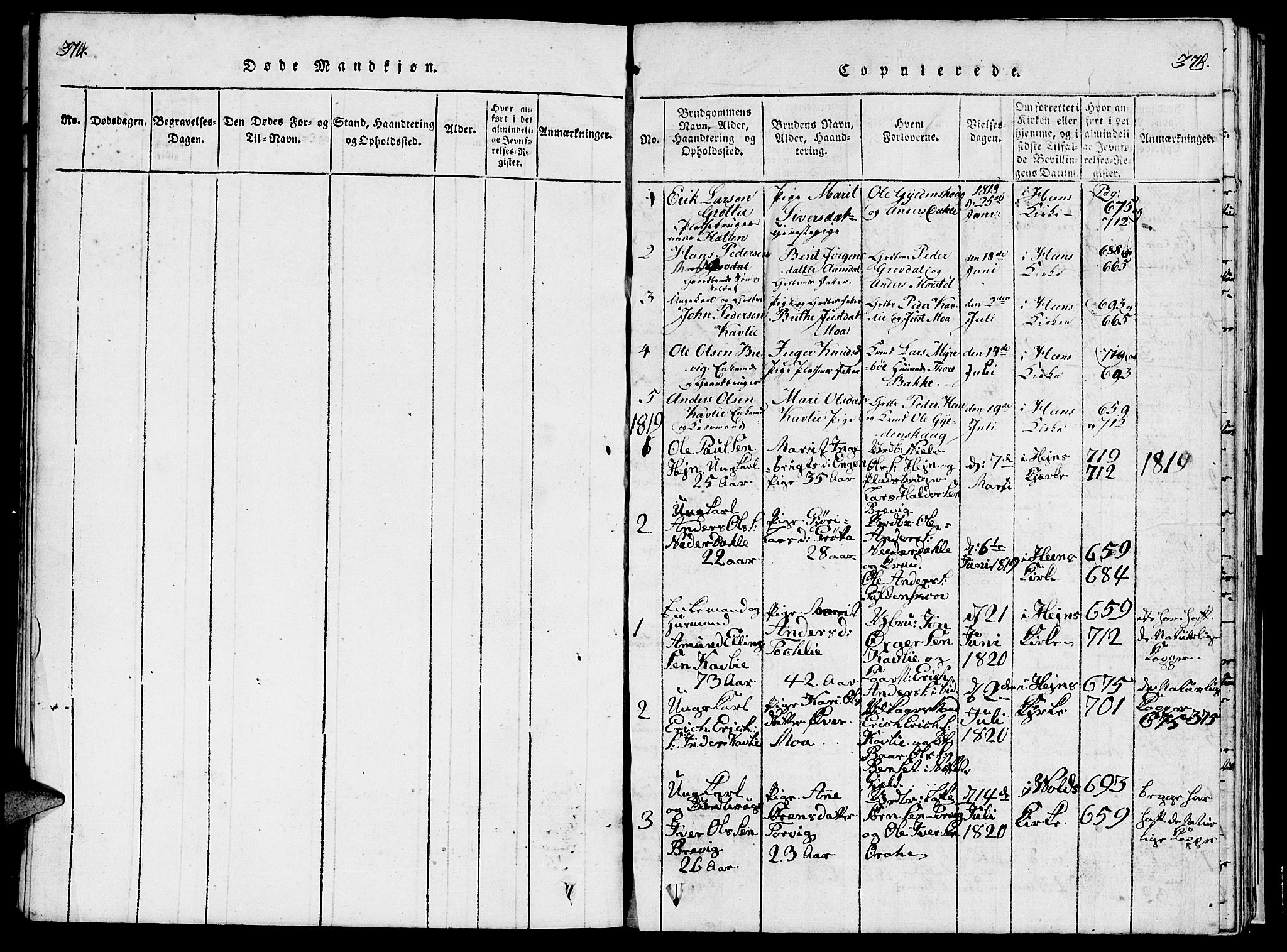 Ministerialprotokoller, klokkerbøker og fødselsregistre - Møre og Romsdal, SAT/A-1454/545/L0587: Klokkerbok nr. 545C01, 1818-1836, s. 374-375