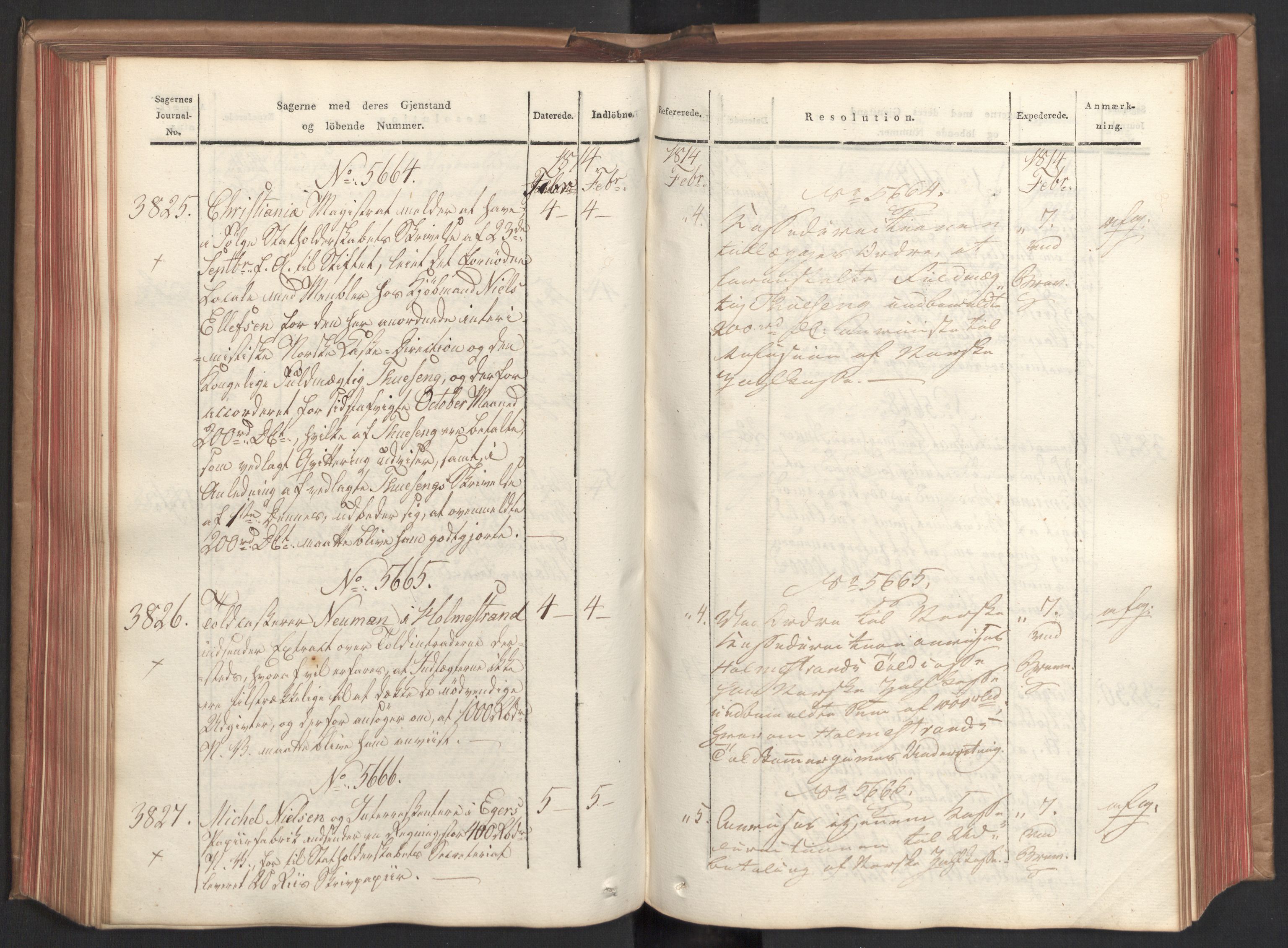 Stattholderembetet 1810-1814, 2. kontor (Kontor B), AV/RA-EA-5432/Ab/L0009: Referatprotokoll,  j.nr. 3539-3951,  l.nr. 5315-5800, 1813-1814, s. 152