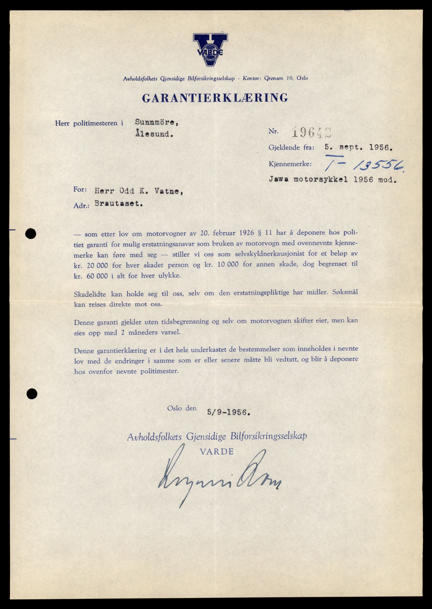 Møre og Romsdal vegkontor - Ålesund trafikkstasjon, AV/SAT-A-4099/F/Fe/L0040: Registreringskort for kjøretøy T 13531 - T 13709, 1927-1998, s. 497