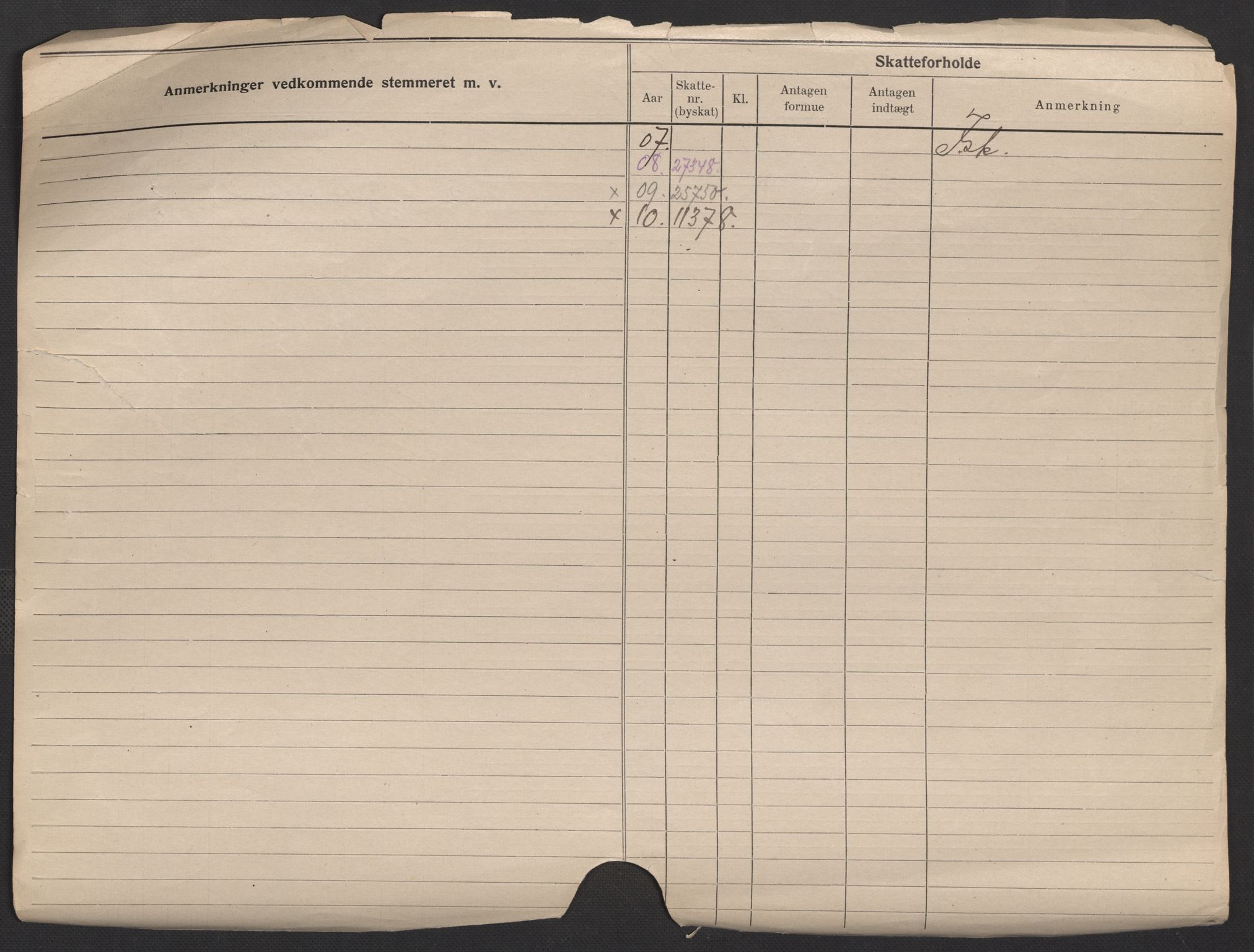 Oslo folkeregister, Registerkort, AV/SAO-A-11715/F/Fa/Fac/L0006: Menn, 1906-1914, s. 3b
