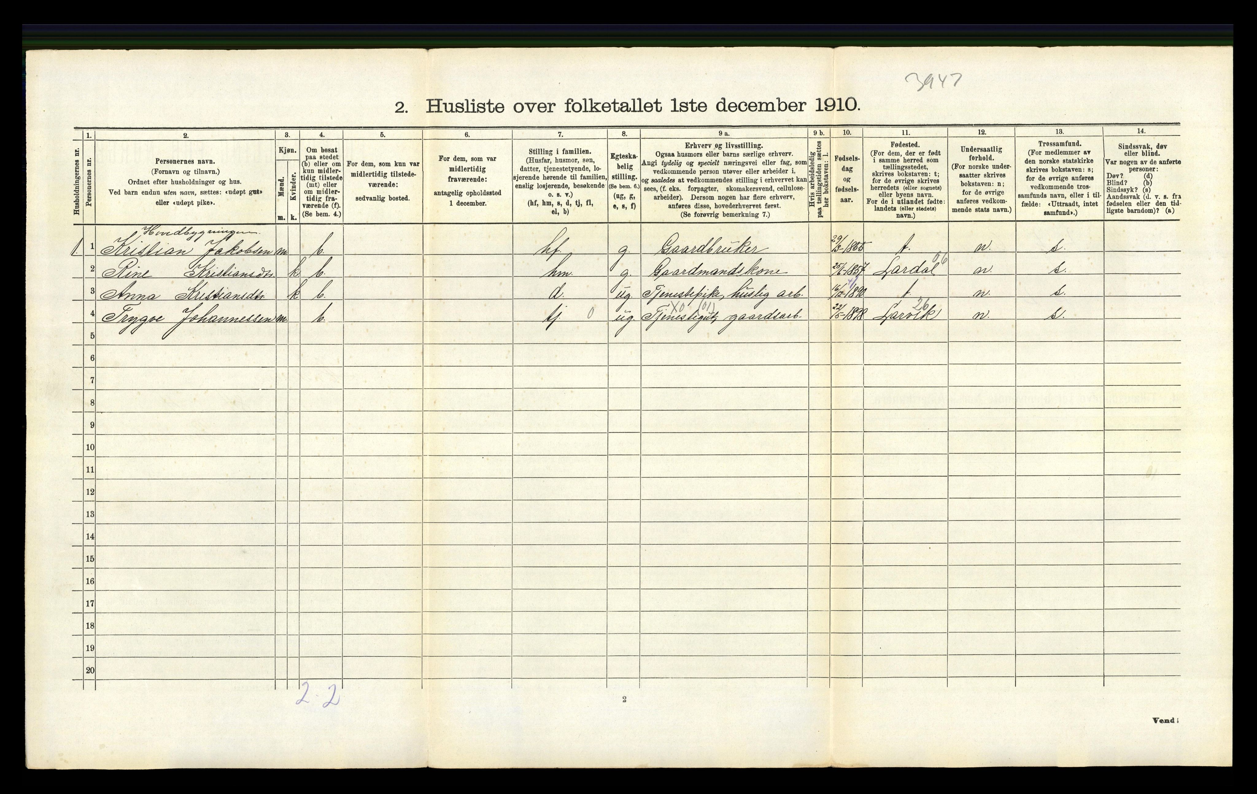 RA, Folketelling 1910 for 0727 Hedrum herred, 1910, s. 1443