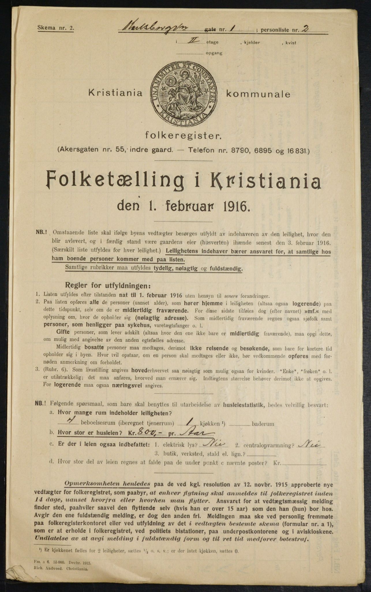 OBA, Kommunal folketelling 1.2.1916 for Kristiania, 1916, s. 49968
