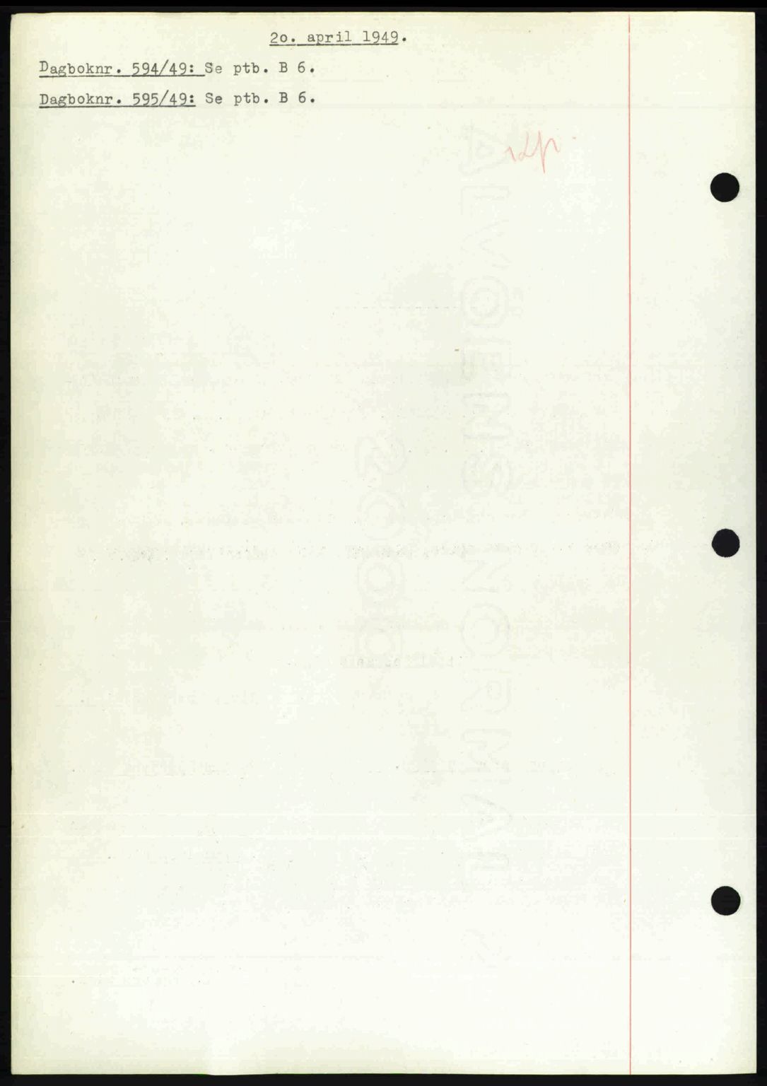 Nedenes sorenskriveri, SAK/1221-0006/G/Gb/Gba/L0060: Pantebok nr. A12, 1948-1949, Dagboknr: 594/1949