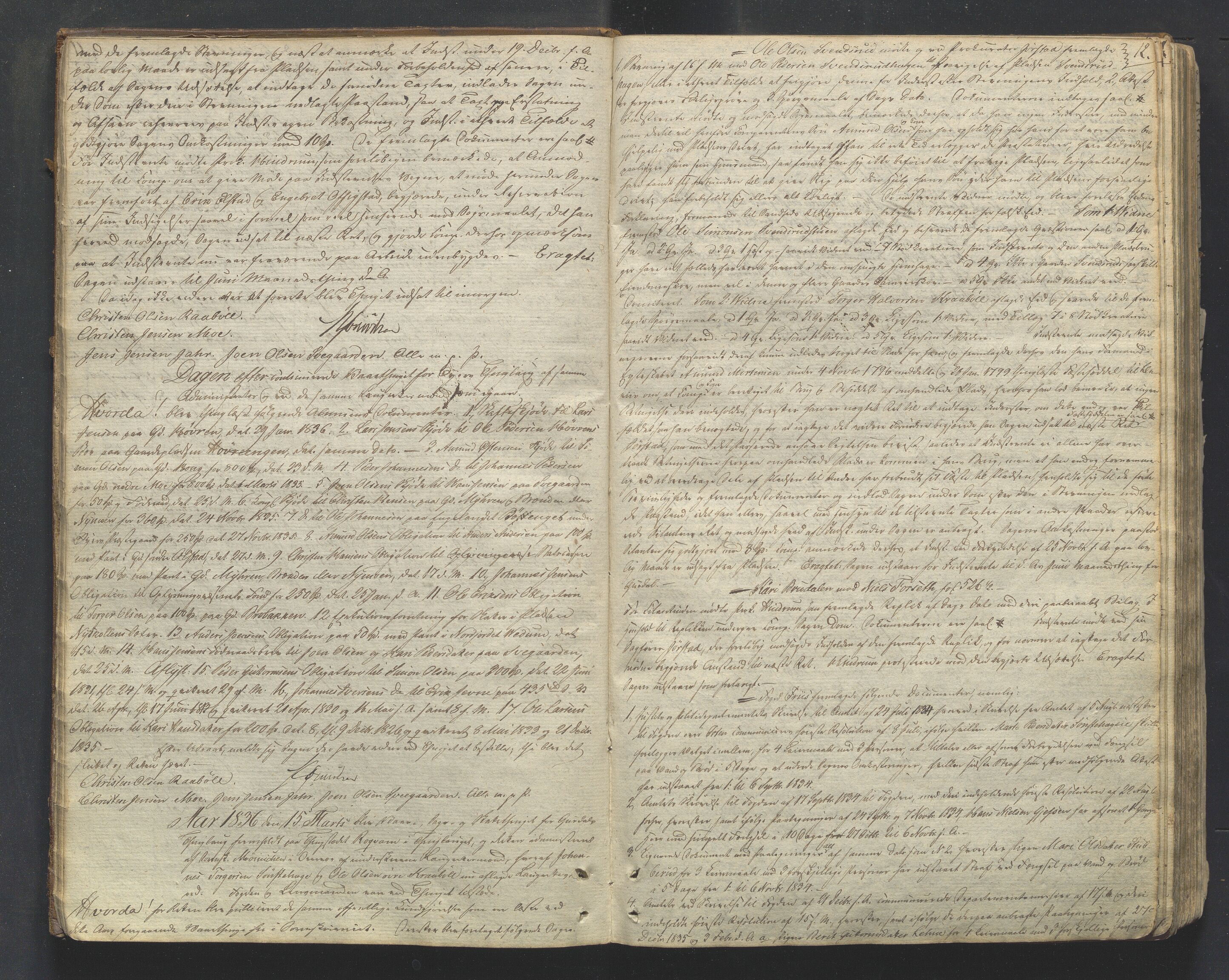 Mellom-Gudbrandsdal sorenskriveri, AV/SAH-TING-038/G/Gb/L0001: Tingbok, 1835-1849, s. 11b-12a