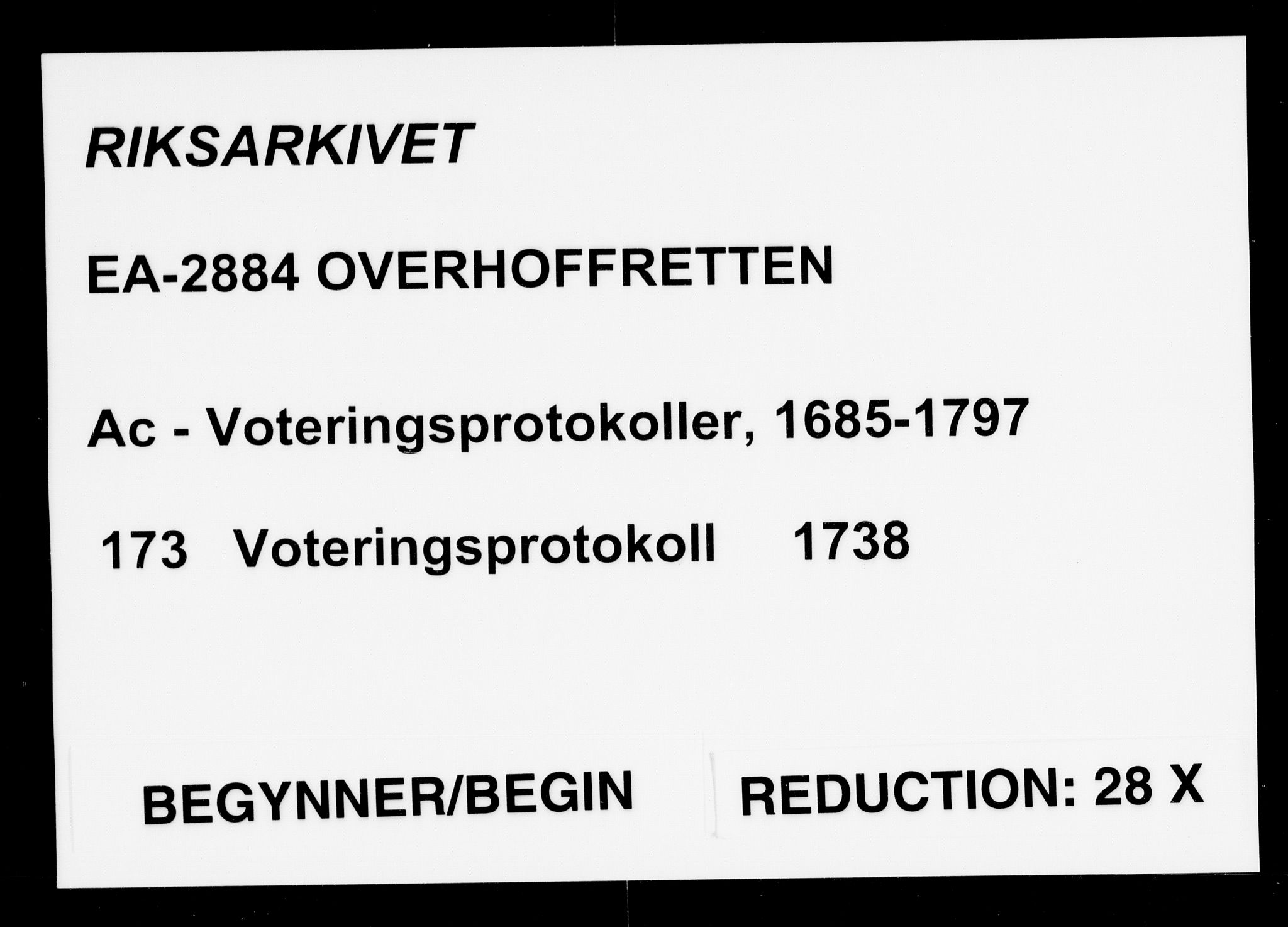 Overhoffretten 1667-1797, AV/RA-EA-2884/Ac/L0173: Voteringsprotokoll, 1738