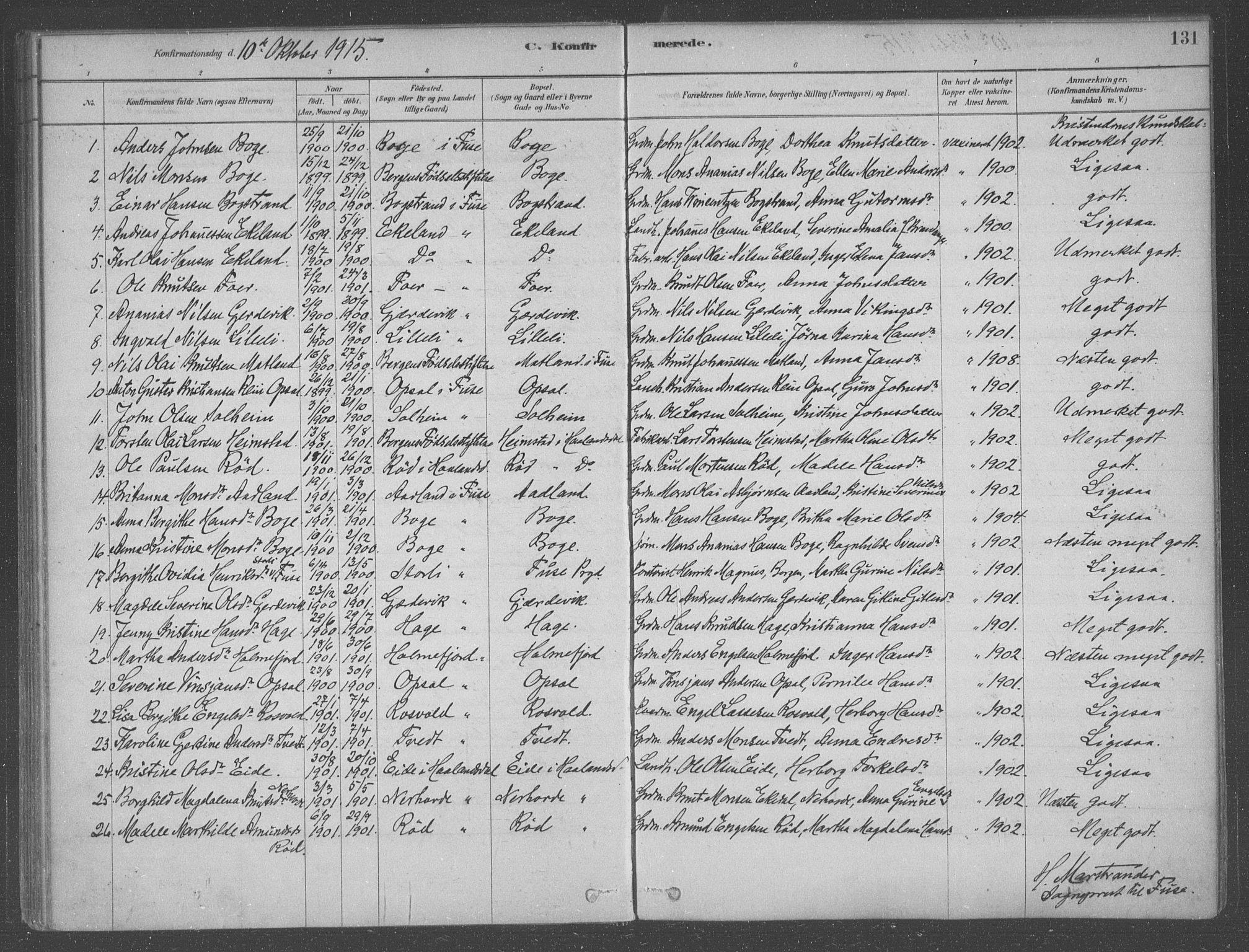Fusa sokneprestembete, AV/SAB-A-75401/H/Haa: Ministerialbok nr. B 1, 1880-1938, s. 131